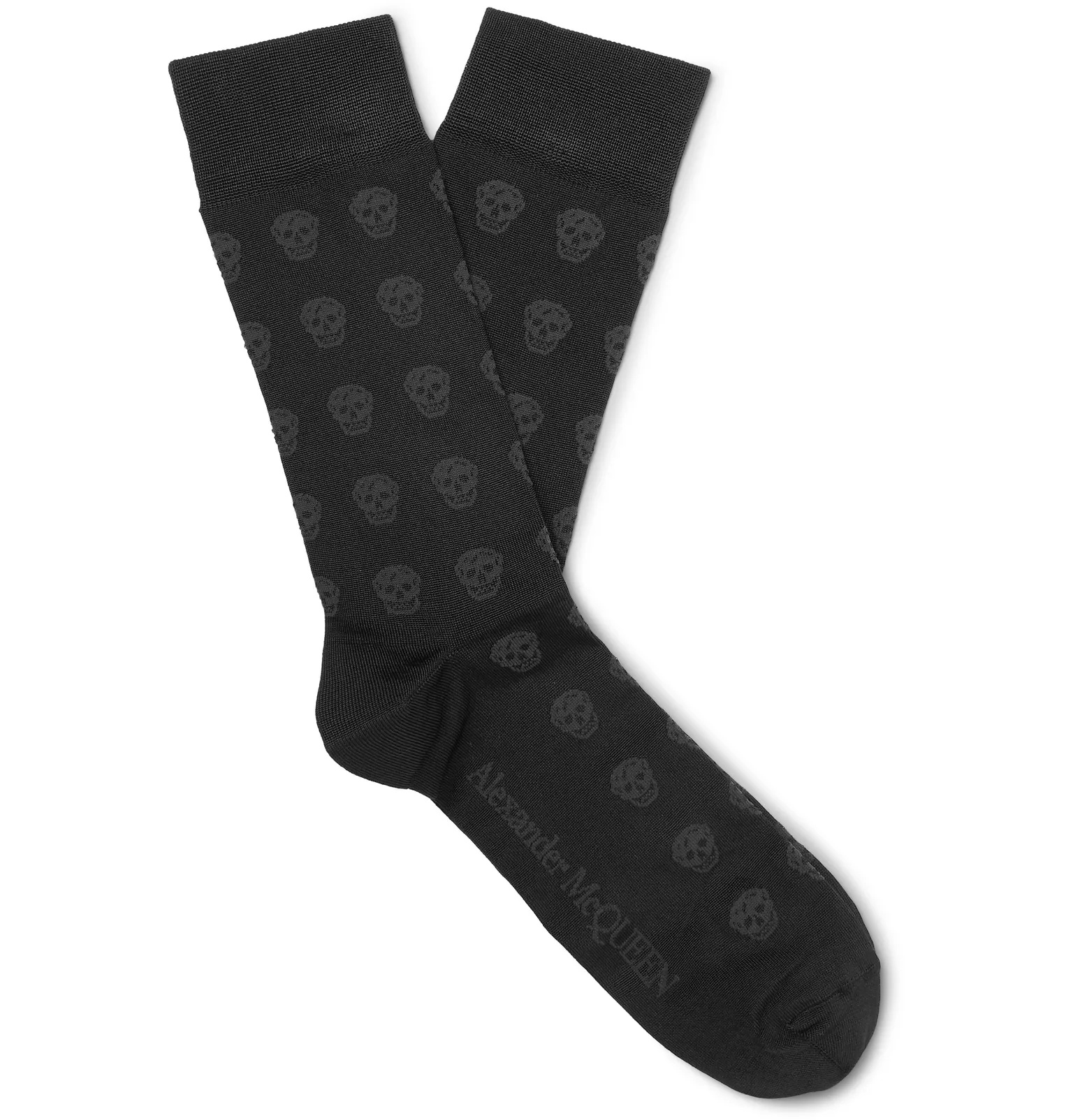 Logo-Intarsia Stretch Silk-Blend Socks - 3