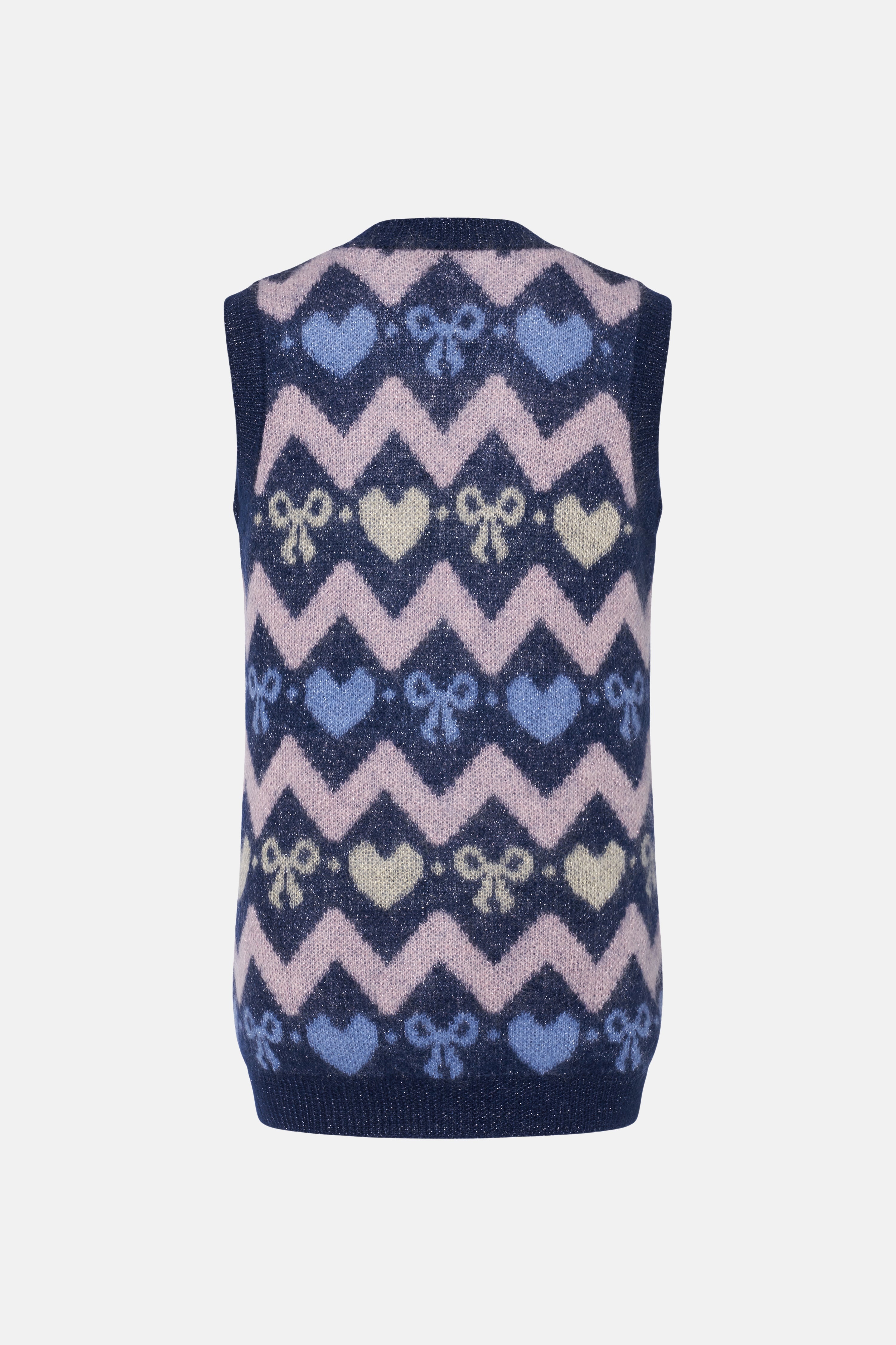 KNITTED MOHAIR VEST WITH LUREX - 2