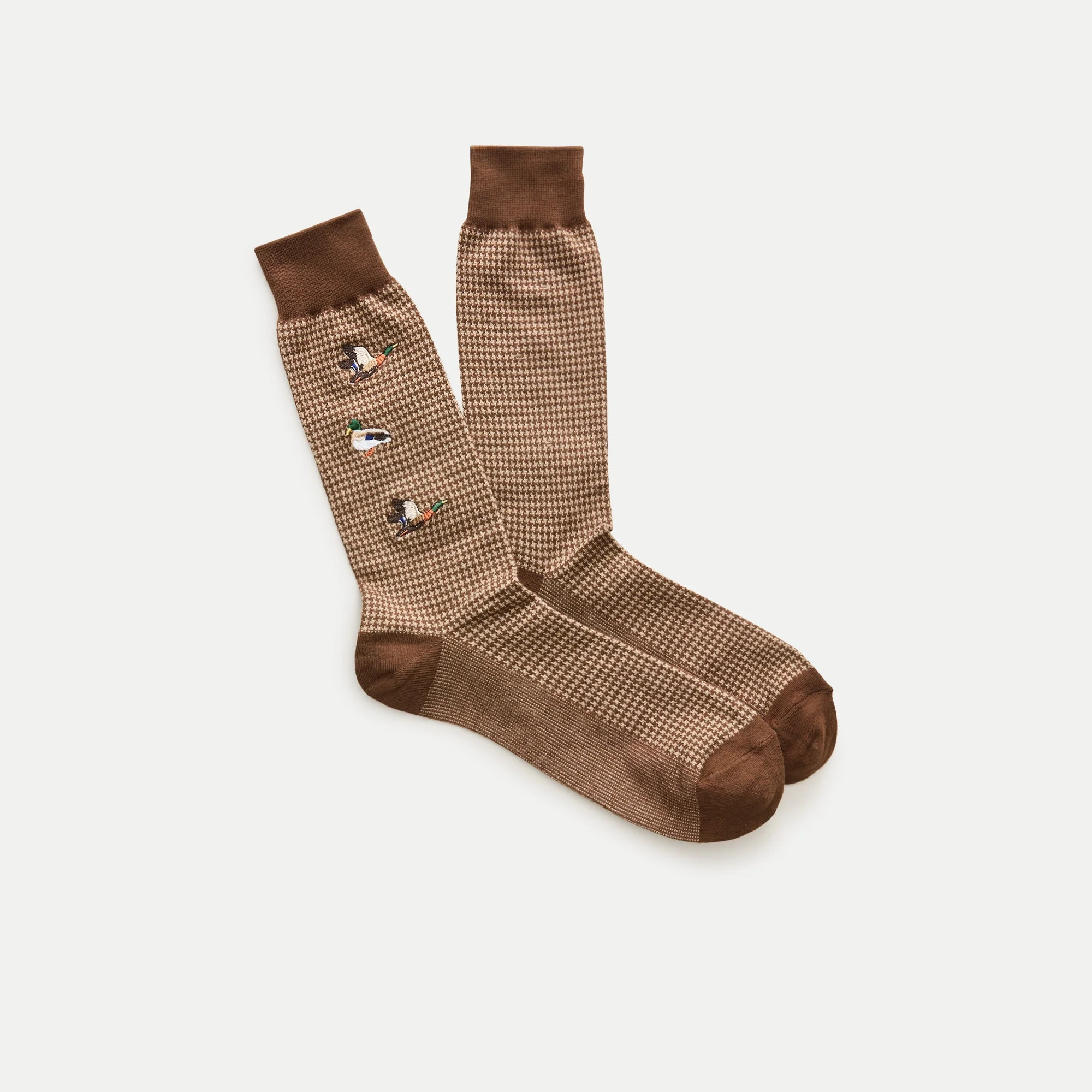 Duck-houndstooth critter socks - 1