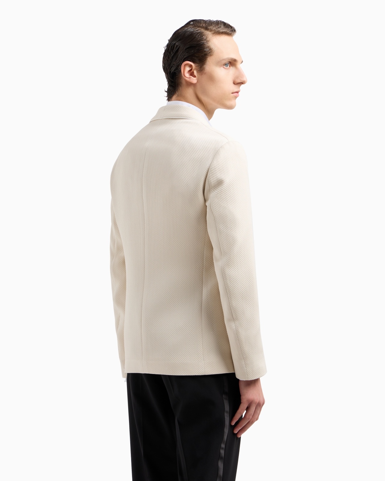 SINGLE-BREASTED JACKET IN A SILK BLEND - 3