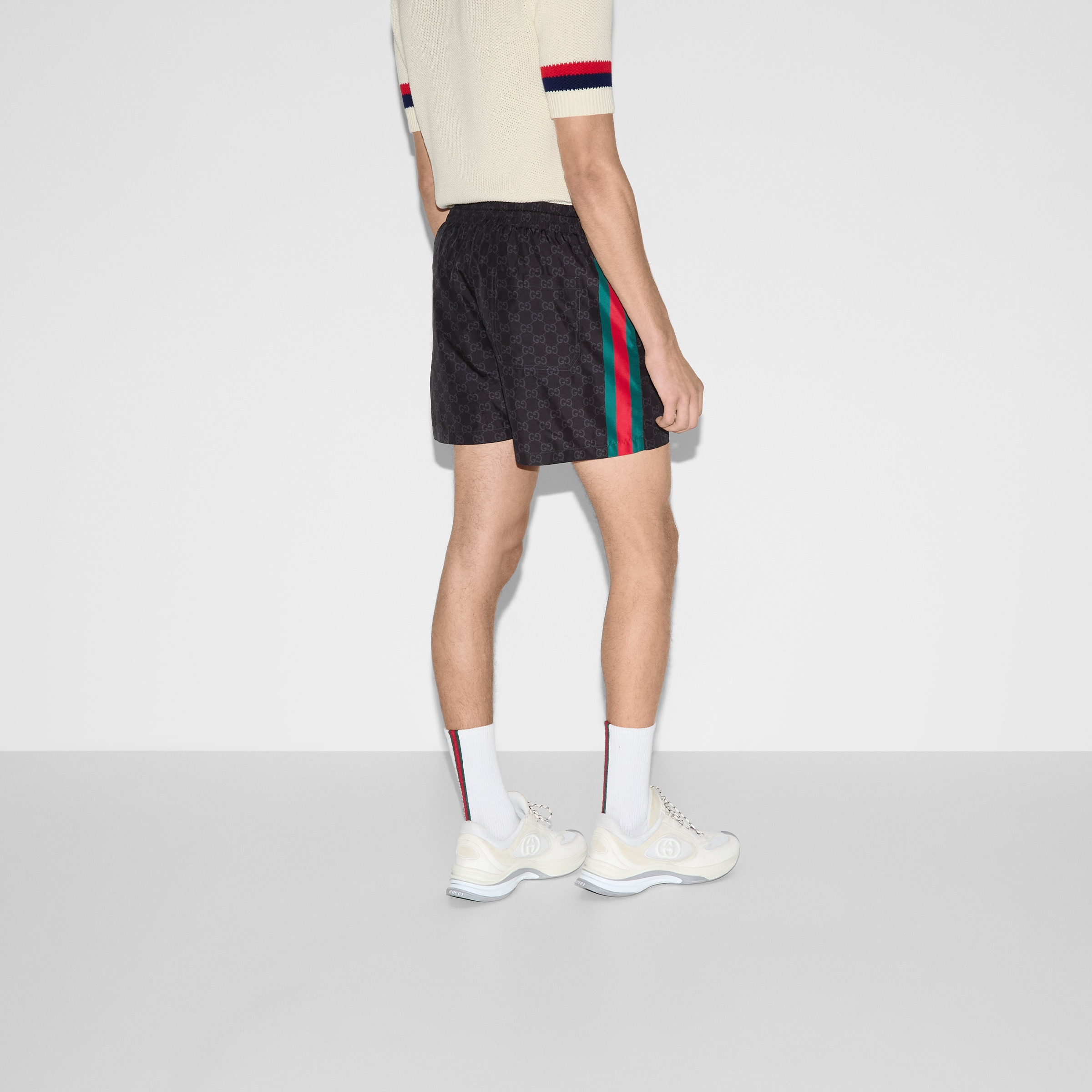 GG jacquard nylon swim shorts - 4