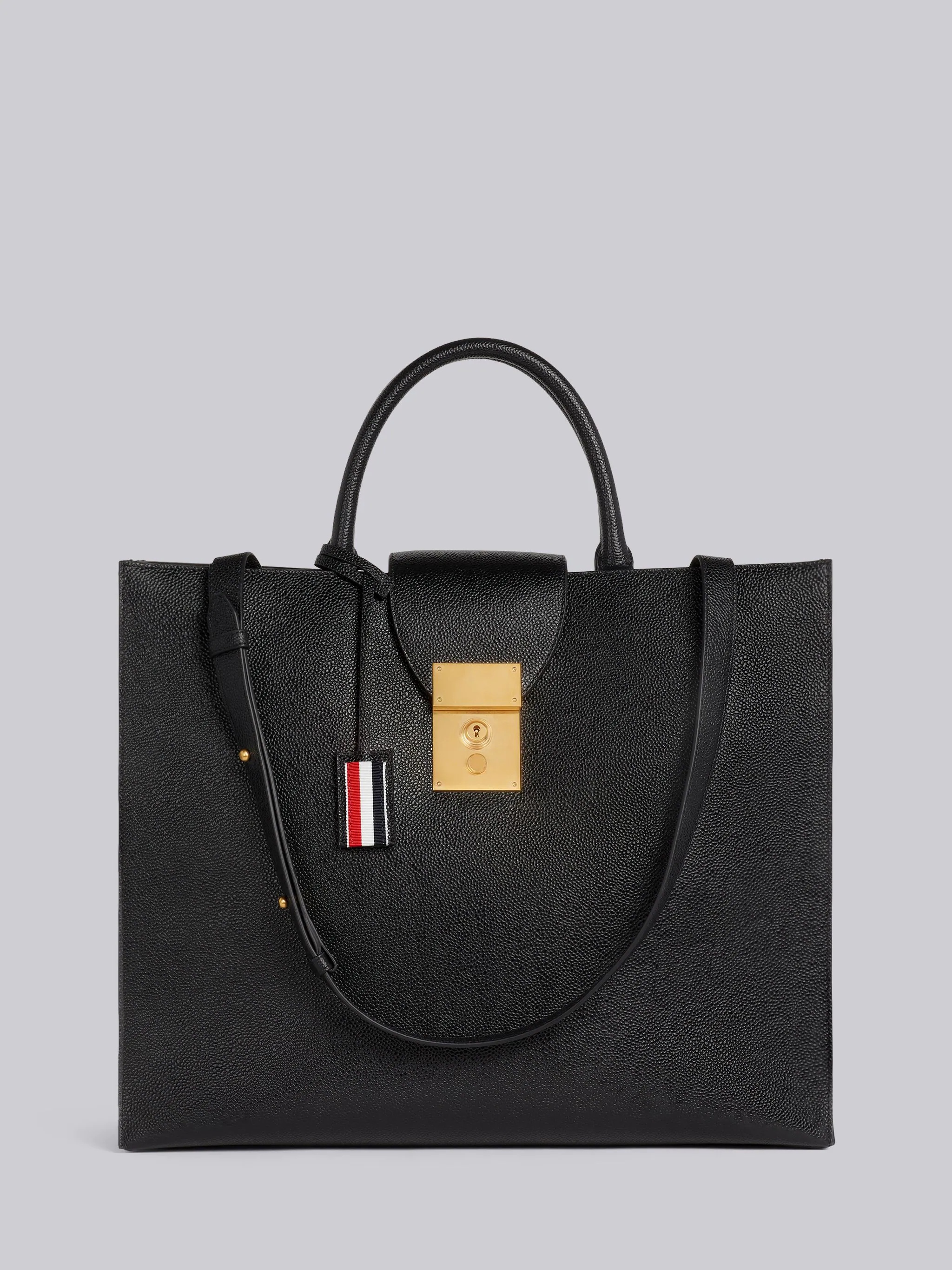 Black Pebble Grain Leather Mr. Thom Tote - 1