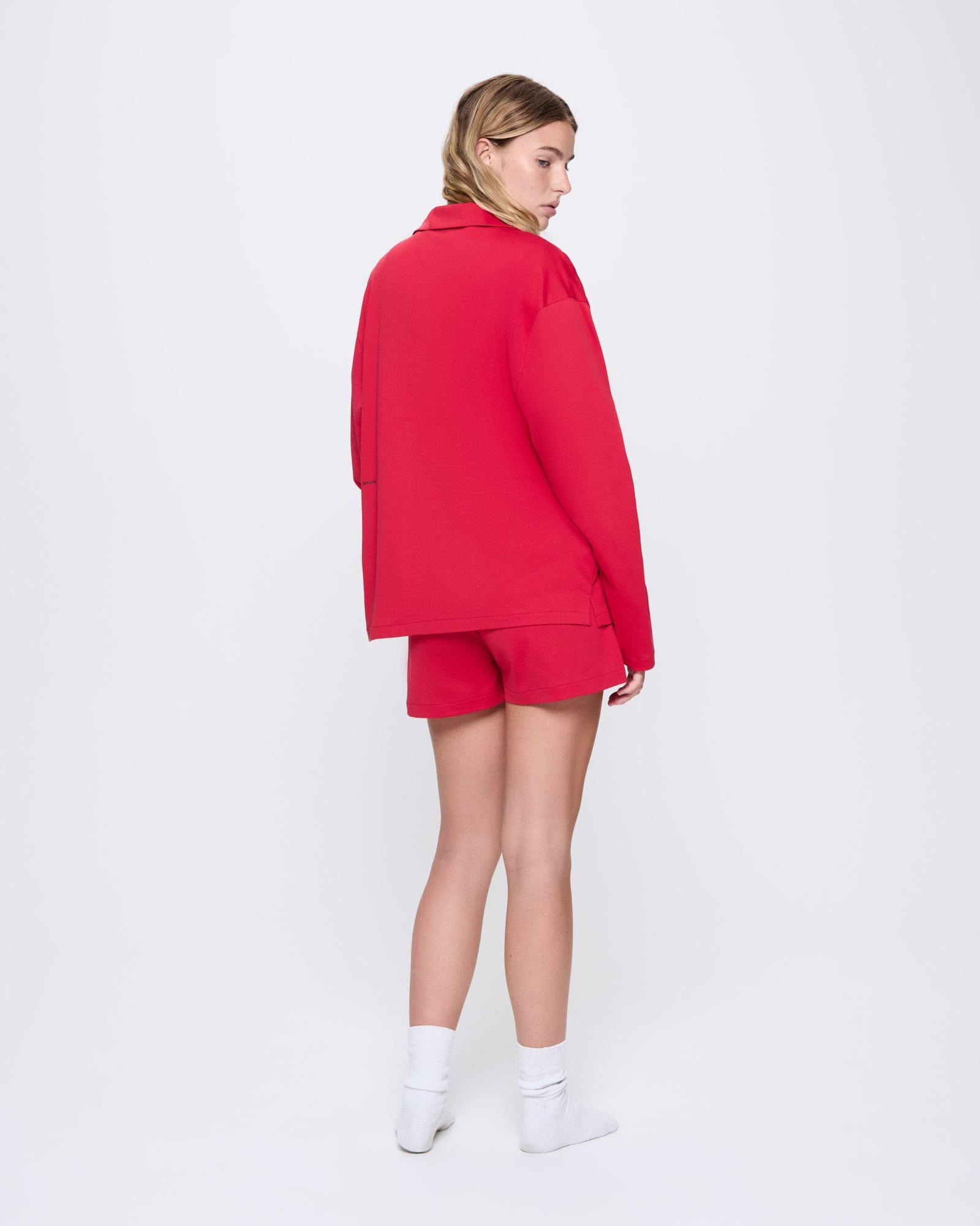 Womens 365 Lightweight Short Pyjama Shorts Set  - Goji Red - 4