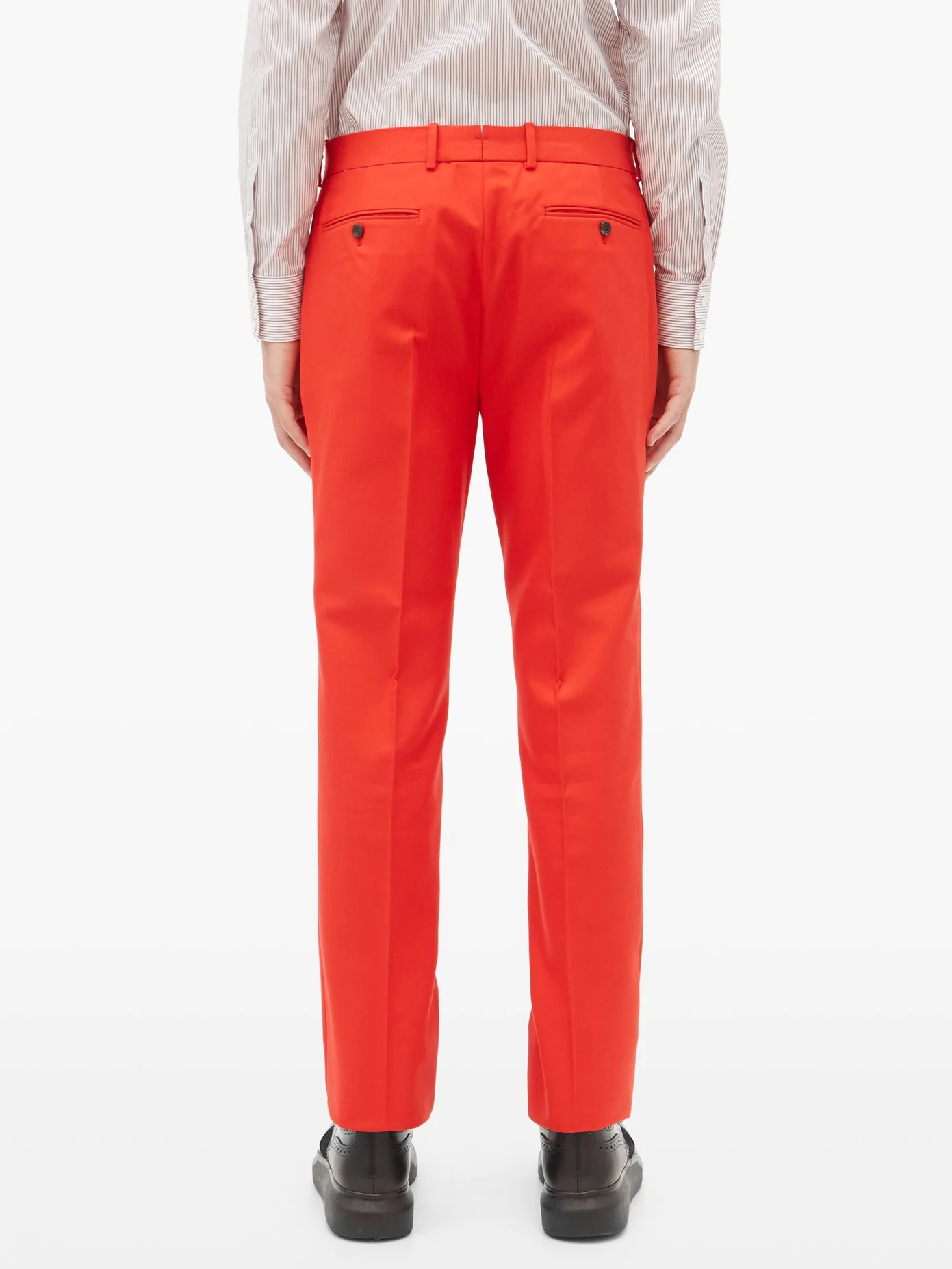 Tailored cotton slim-leg trousers - 5