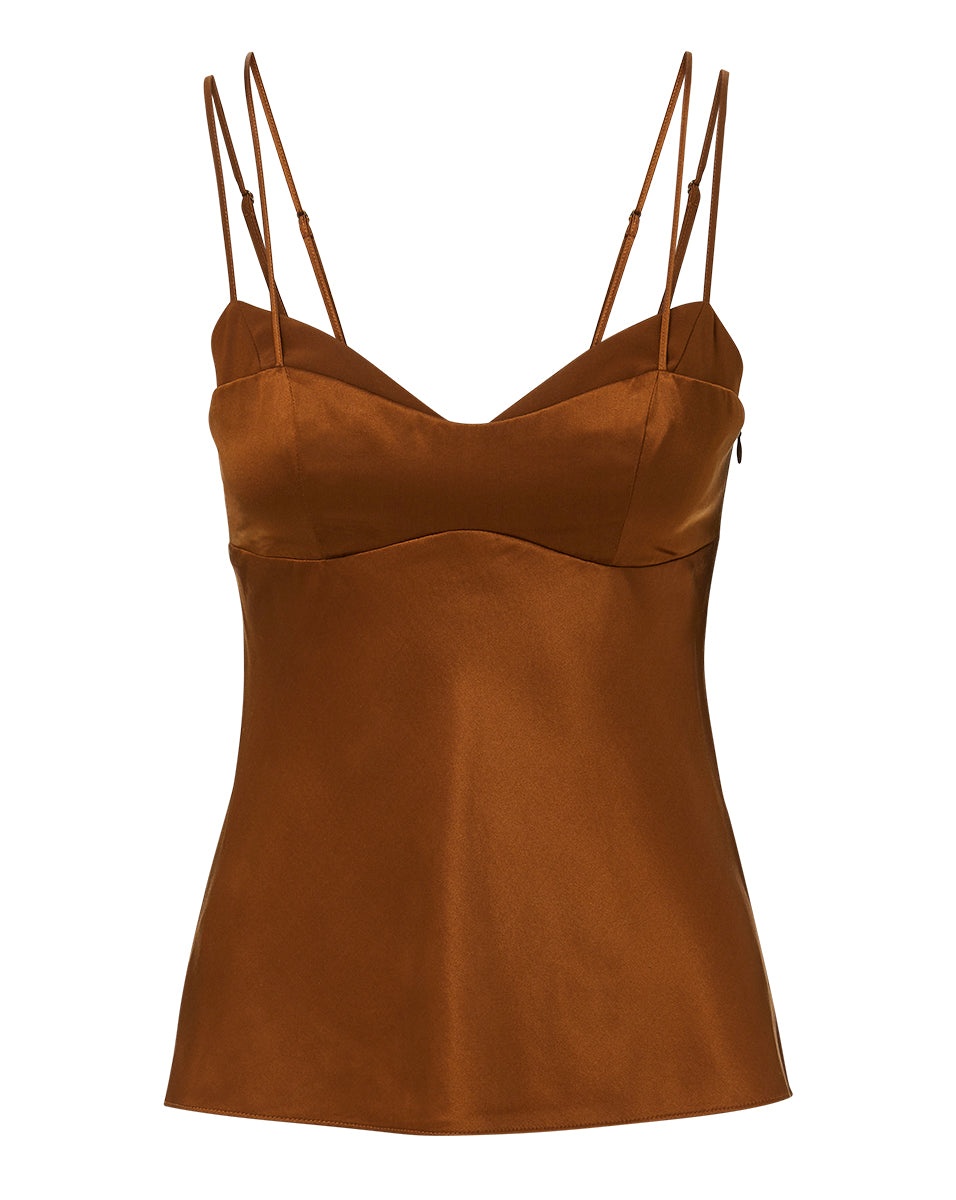 DONITA STRETCH-SILK CHARMEUSE CAMI - 1