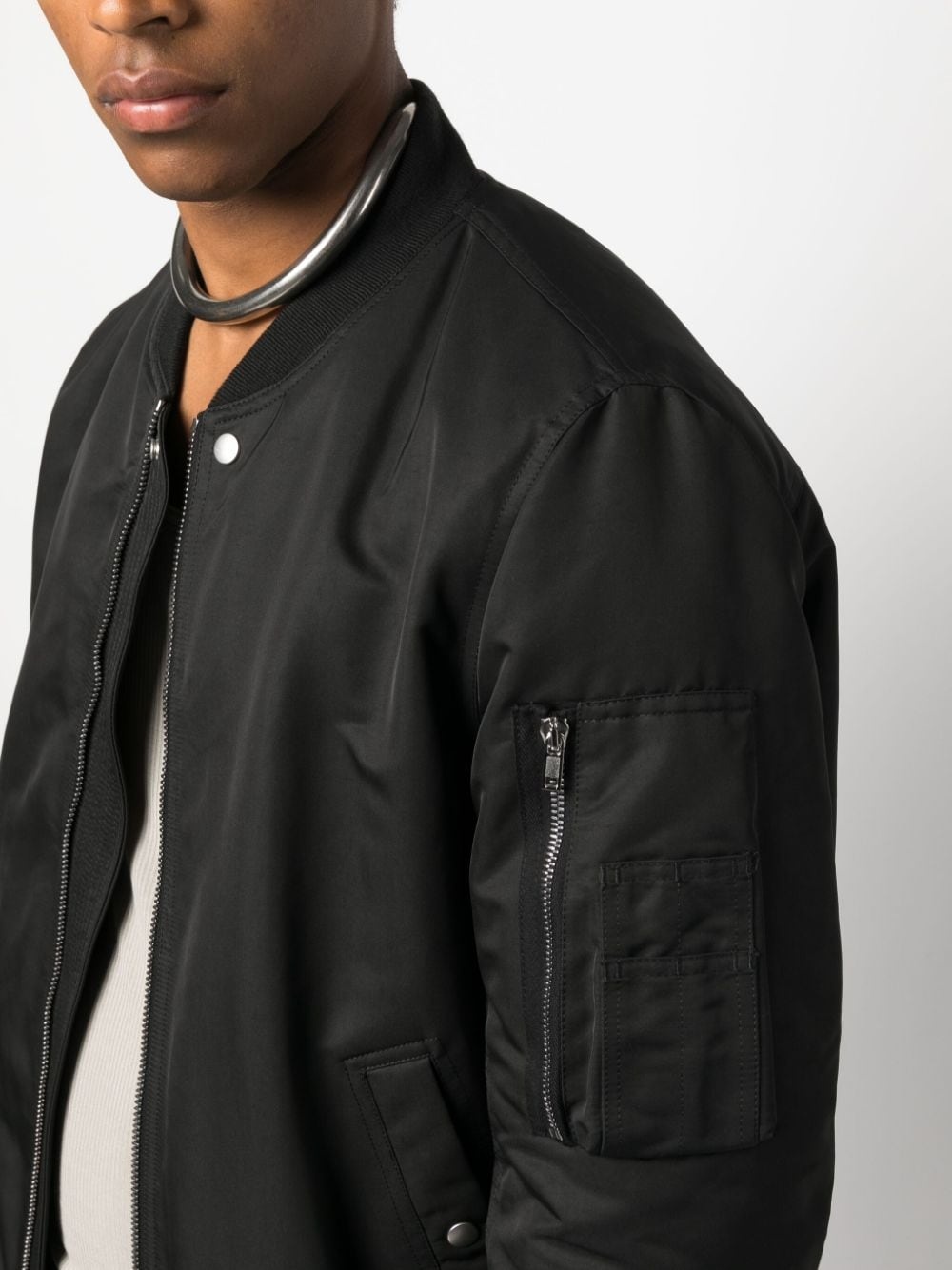 baseball-collar wool bomber jacket - 5