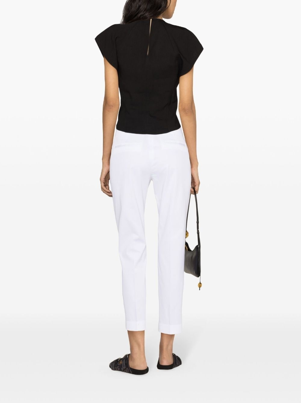 mid-rise cropped slim trousers - 4