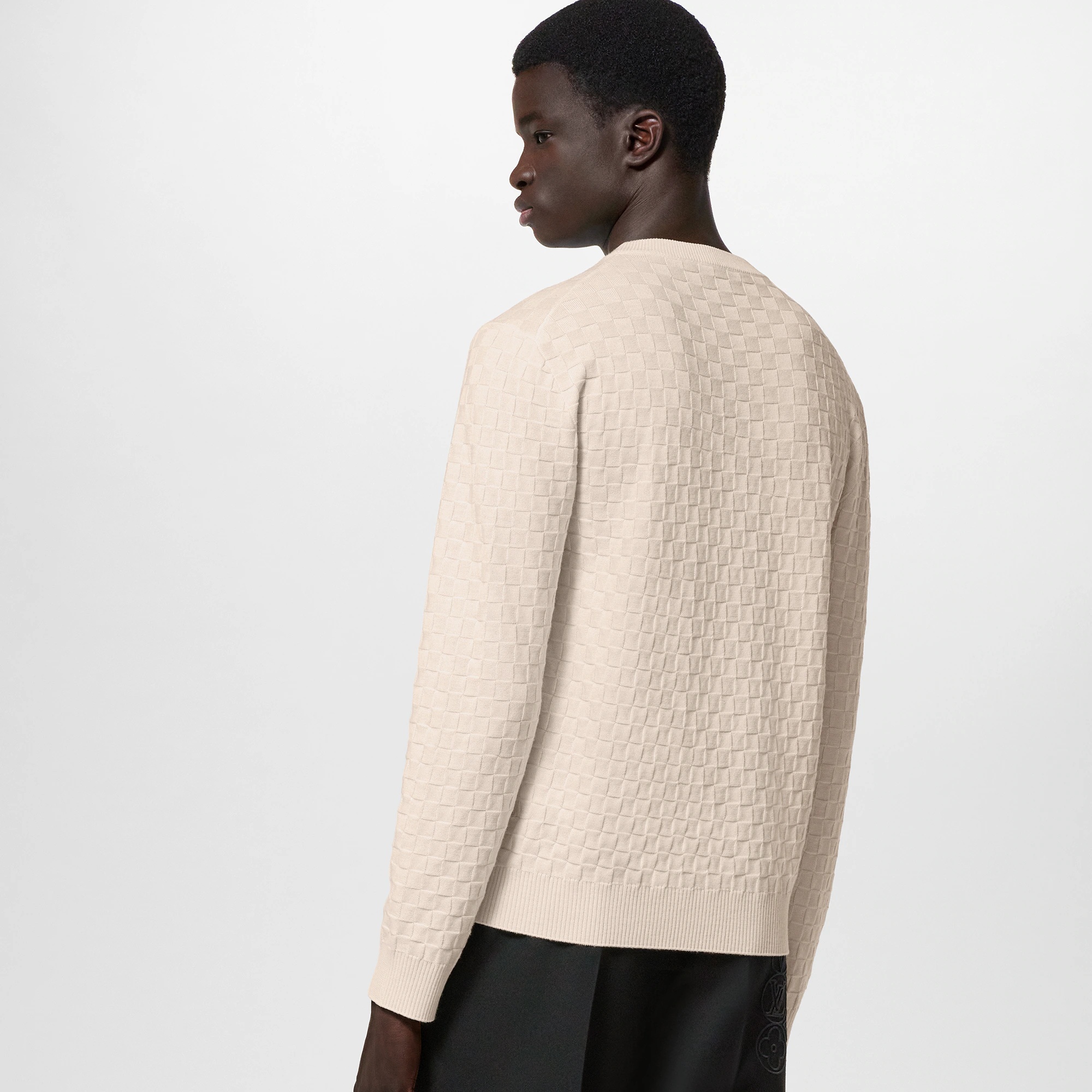 Damier Wool Long-Sleeved Crewneck - 2
