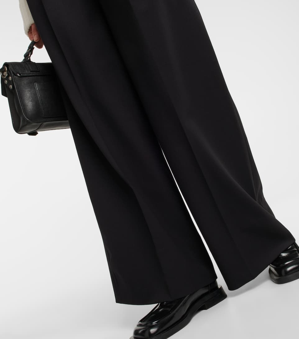 High-rise wide-leg wool-blend pants - 5