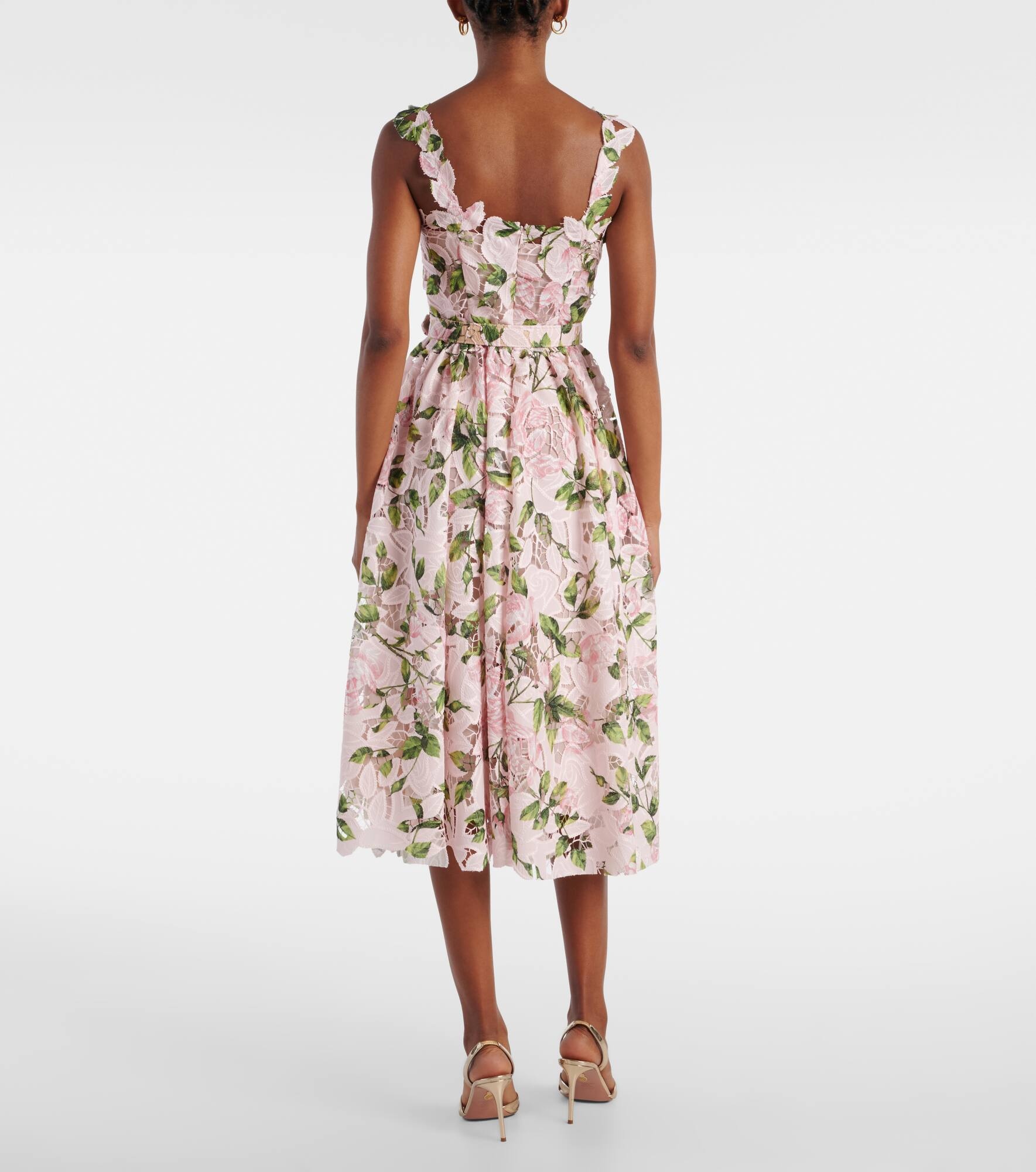 Floral guipure cocktail dress - 3