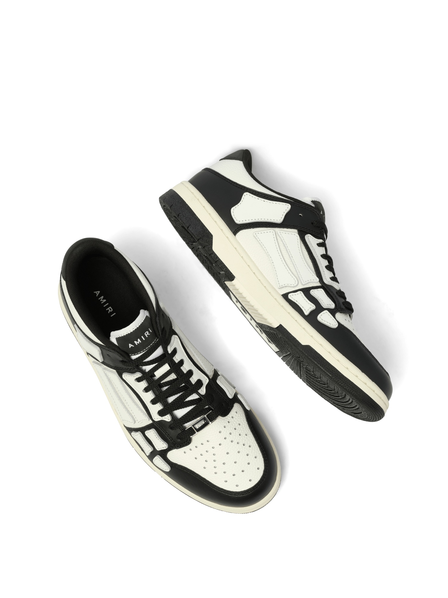 Skeleton Top Low Sneaker in Black/White - 4