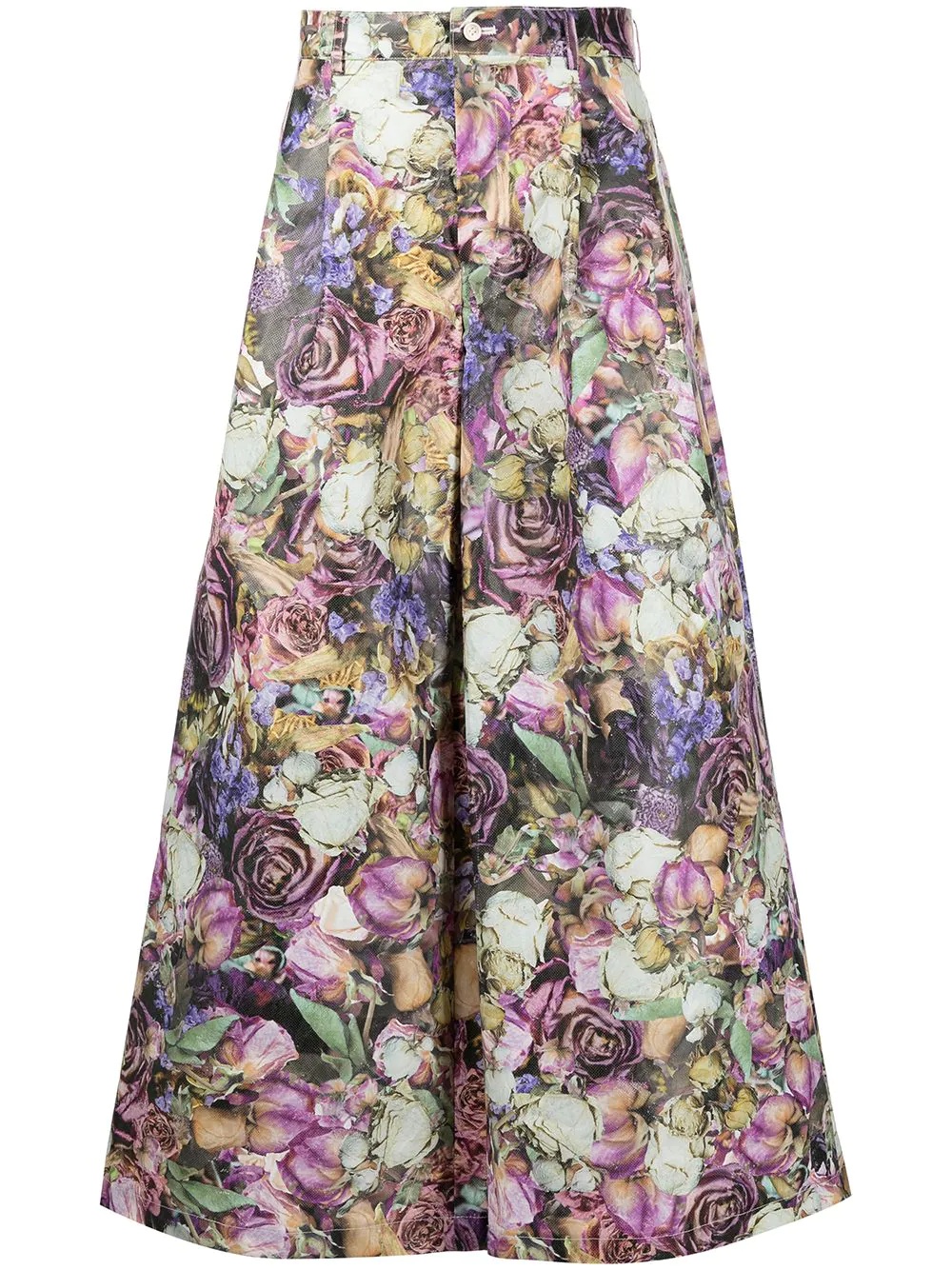 floral-print wide-leg trousers - 1