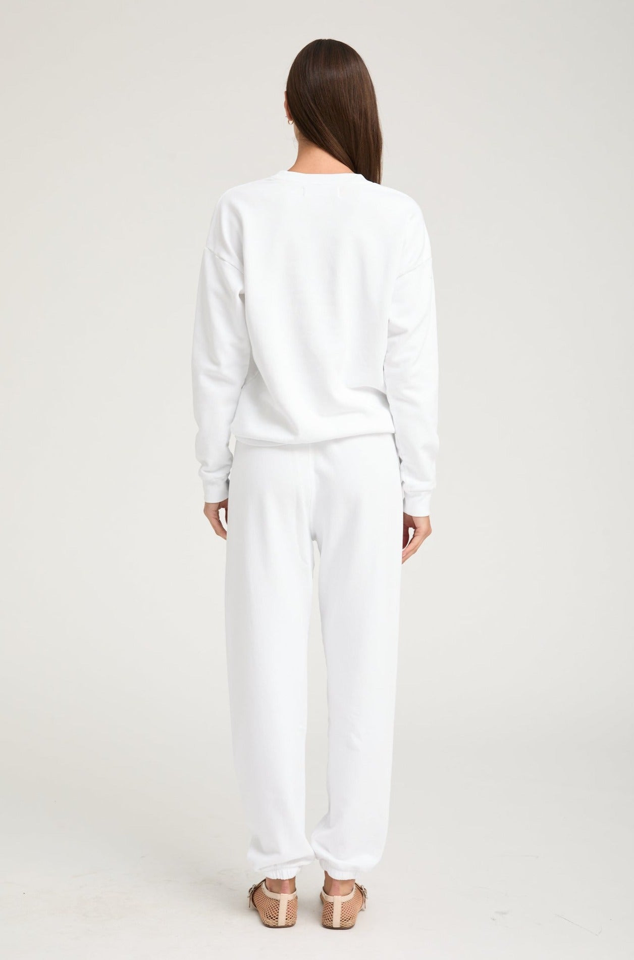 OPTIC WHITE COTTON LOGO SWEATSHIRT - 4