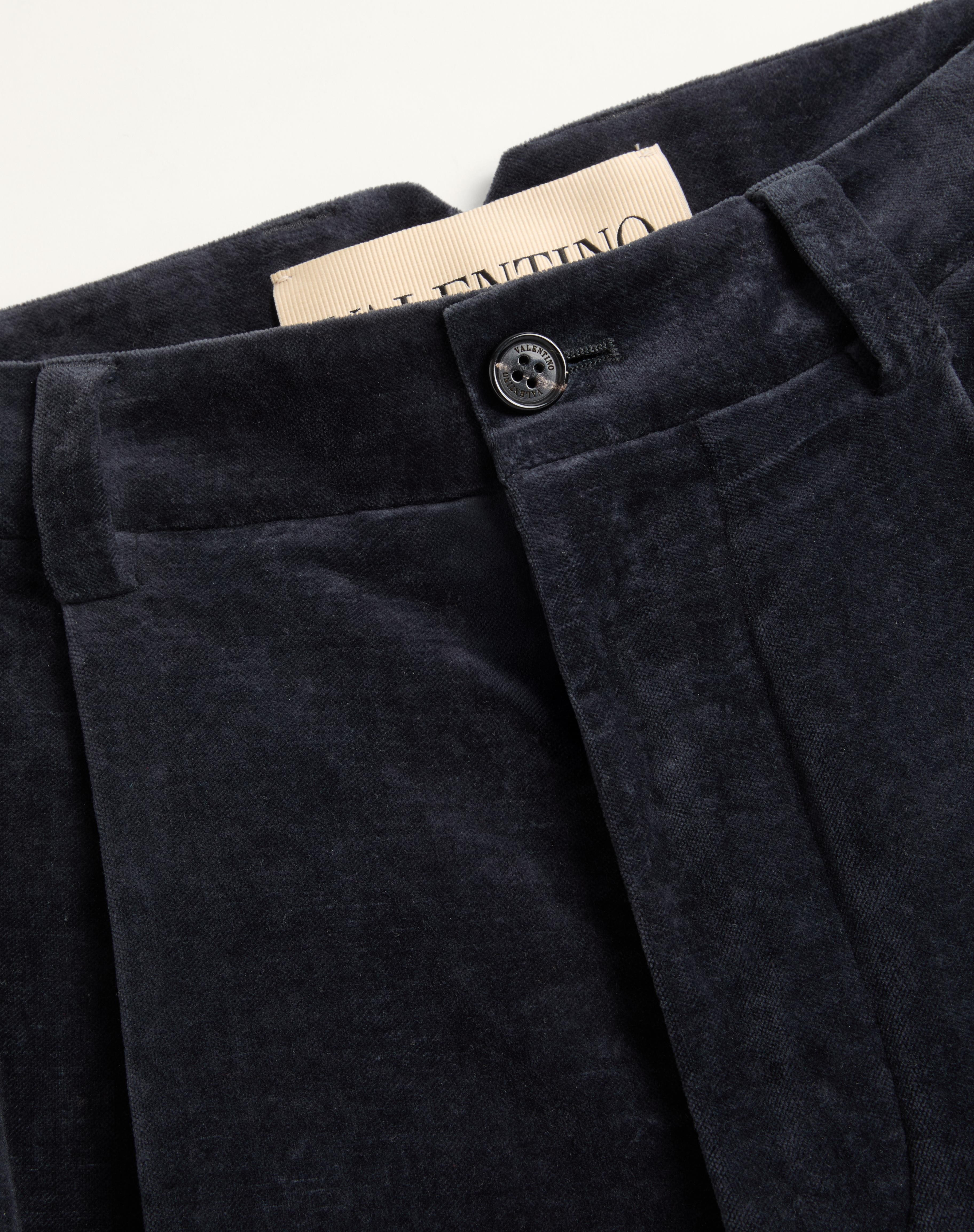 WASHED COTTON-LINEN VELVET PANTS - 6