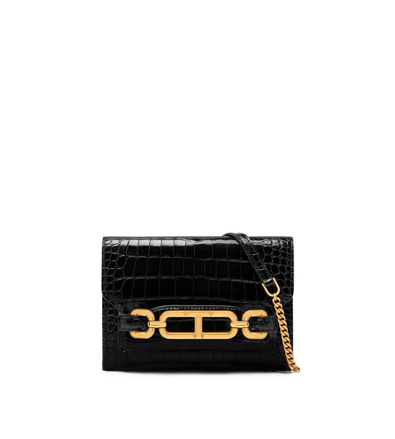 SHINY STAMPED CROCODILE LEATHER WHITNEY MINI BAG 1