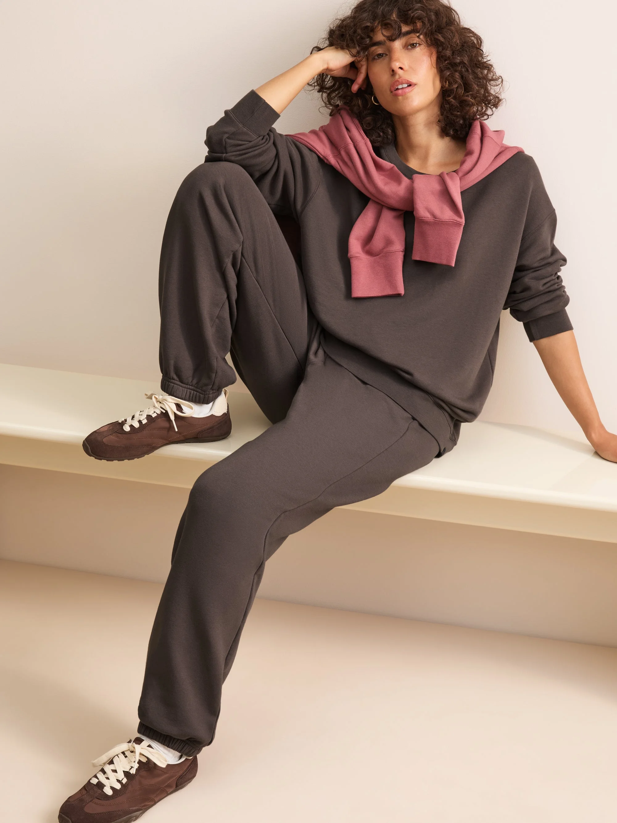 Harley Cotton Modal Cuffed Sweatpants Espresso Brown - 1