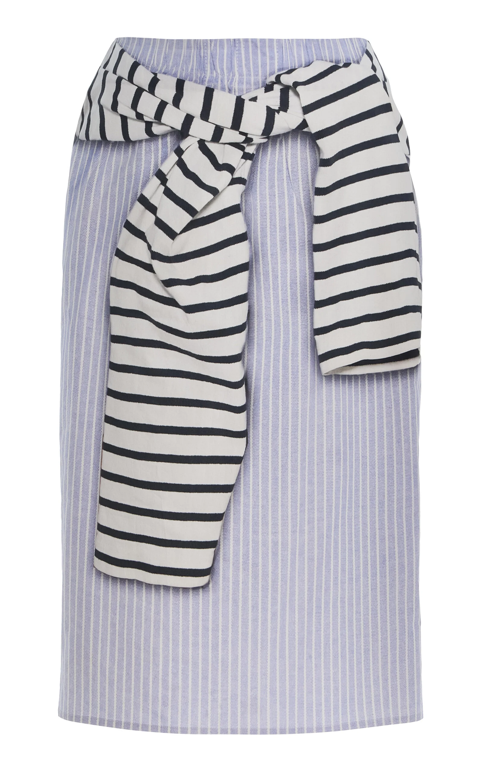 The Townes Striped Cotton Pencil Midi Skirt stripe - 1