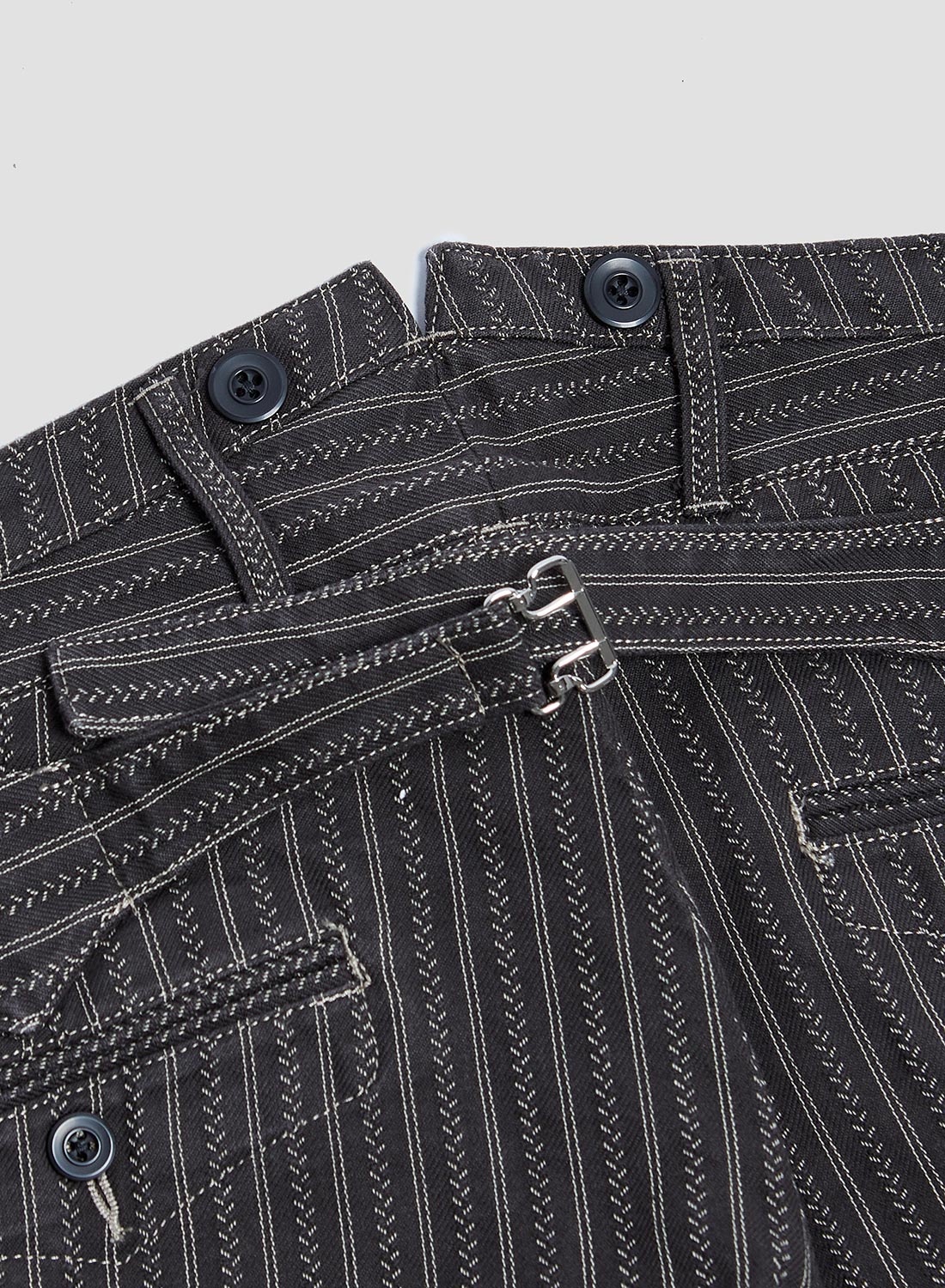 Adjustable Costume Original Herringbone Stripe Baggy Pants Black - 6