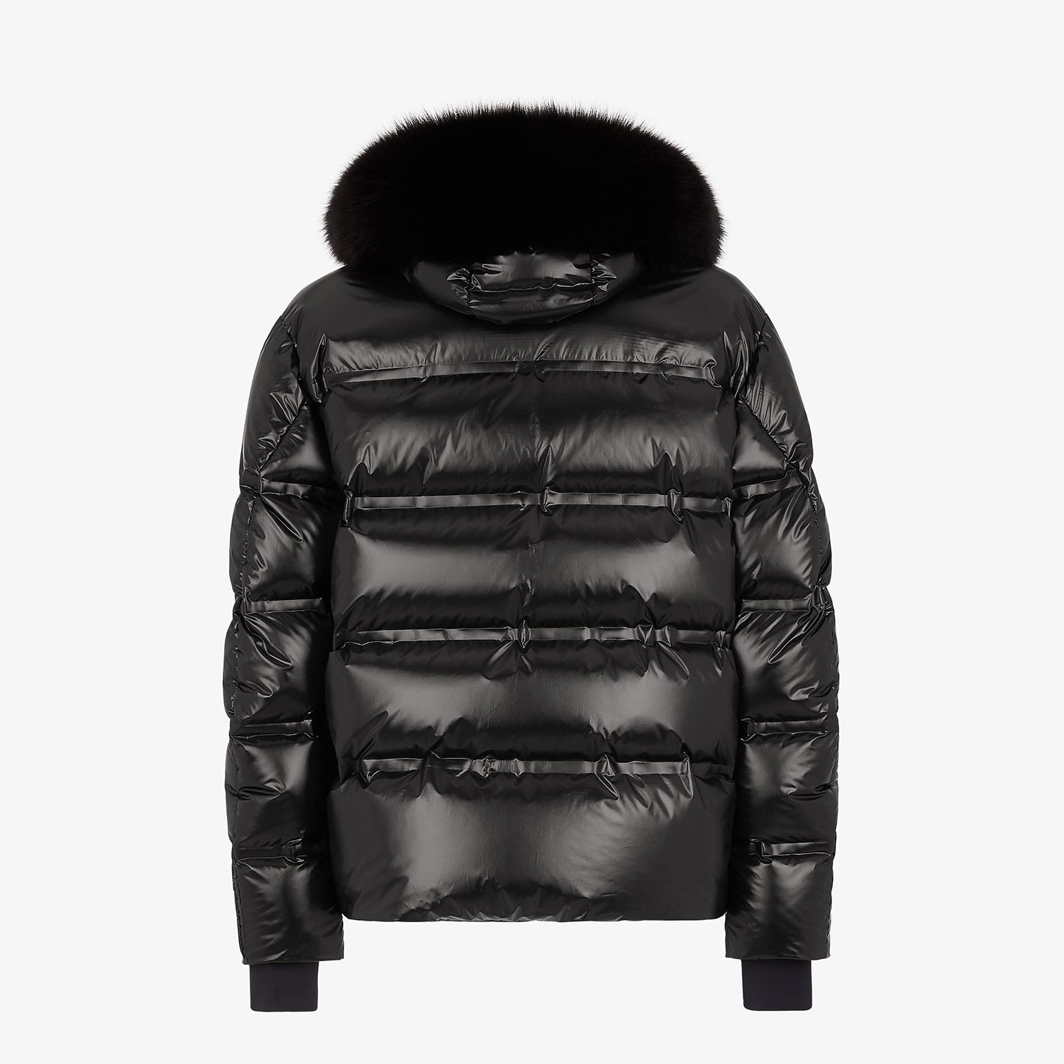 Black nylon down jacket - 2