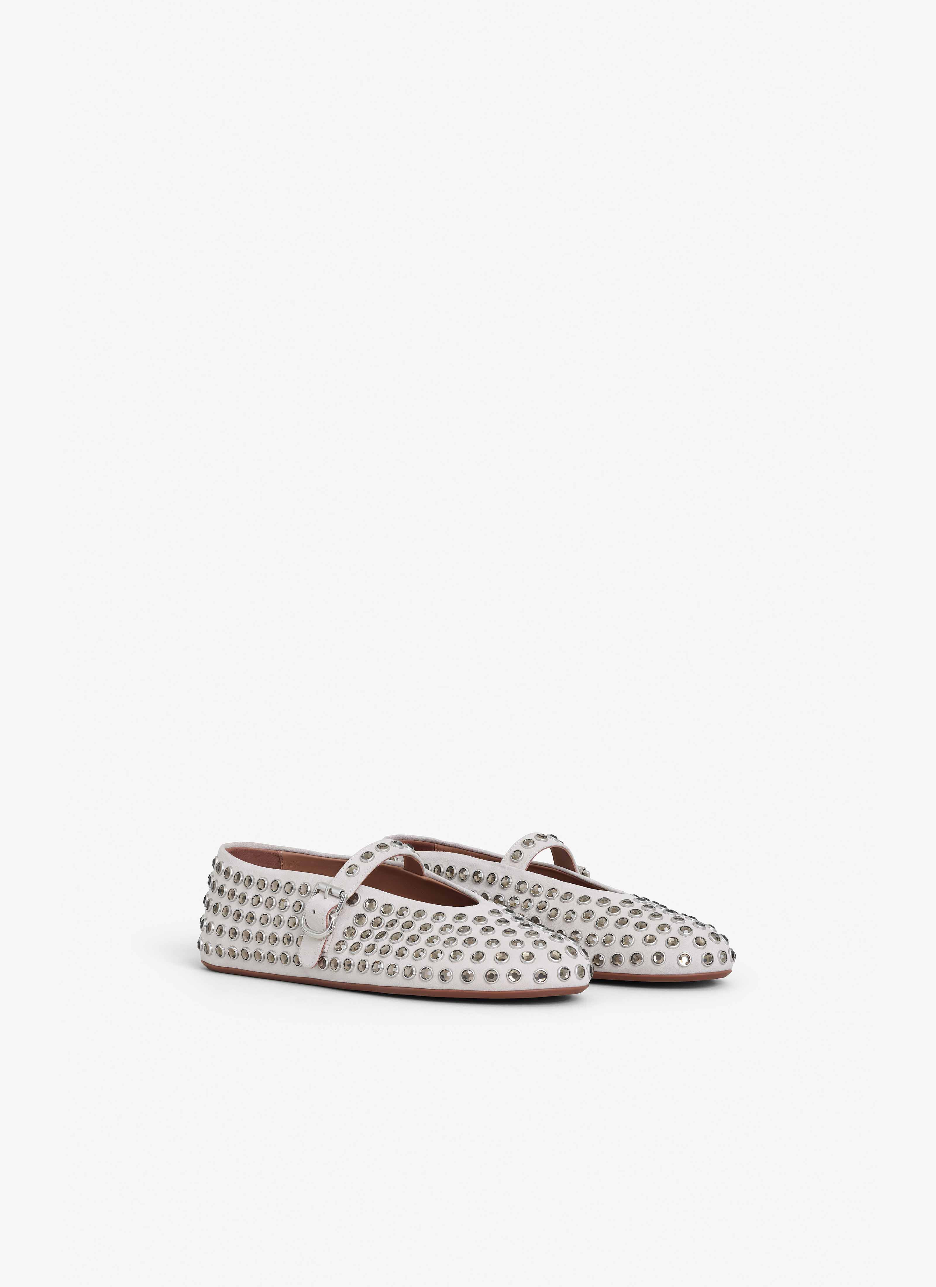 STRASS SUEDE BALLET FLATS - 2