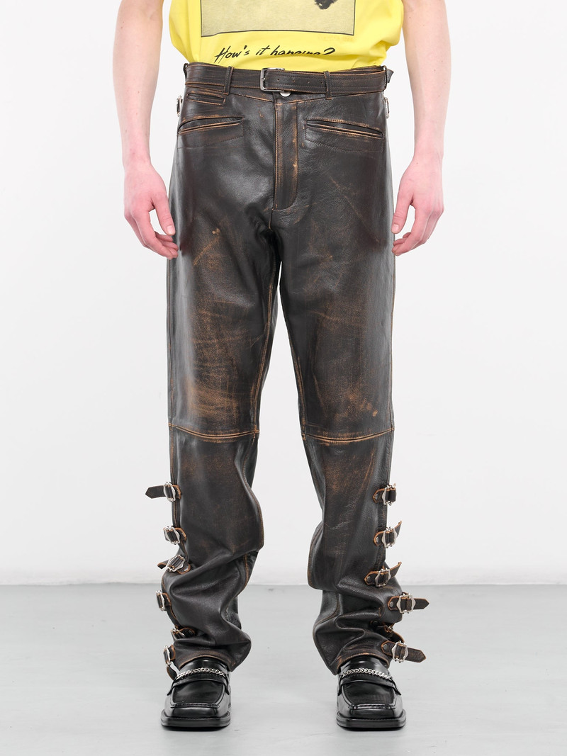 Leather Buckle Trousers 1