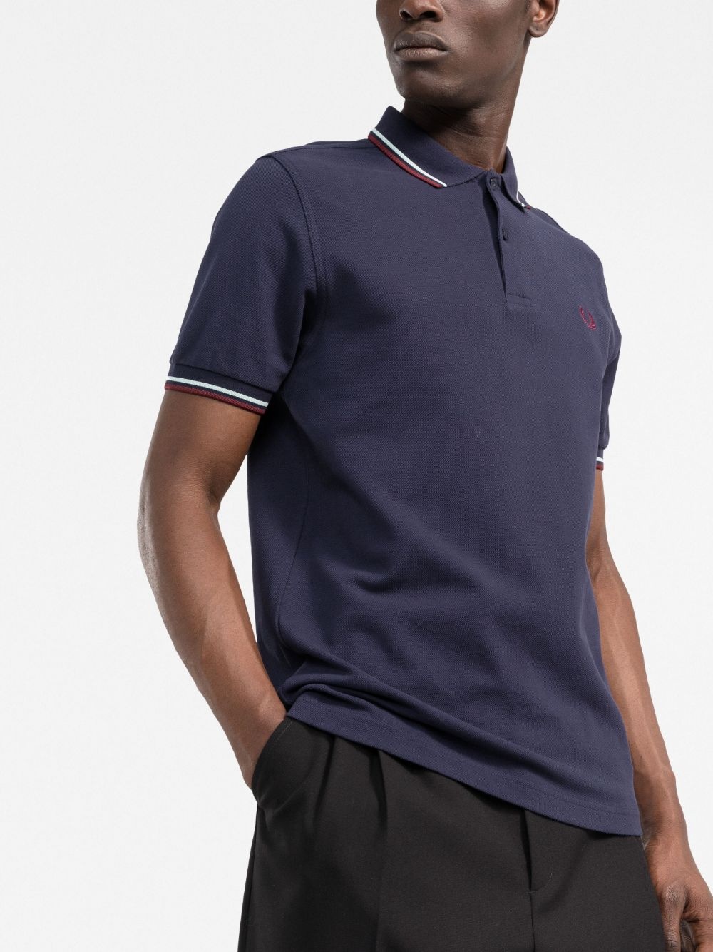 logo-embroidered polo shirt - 3