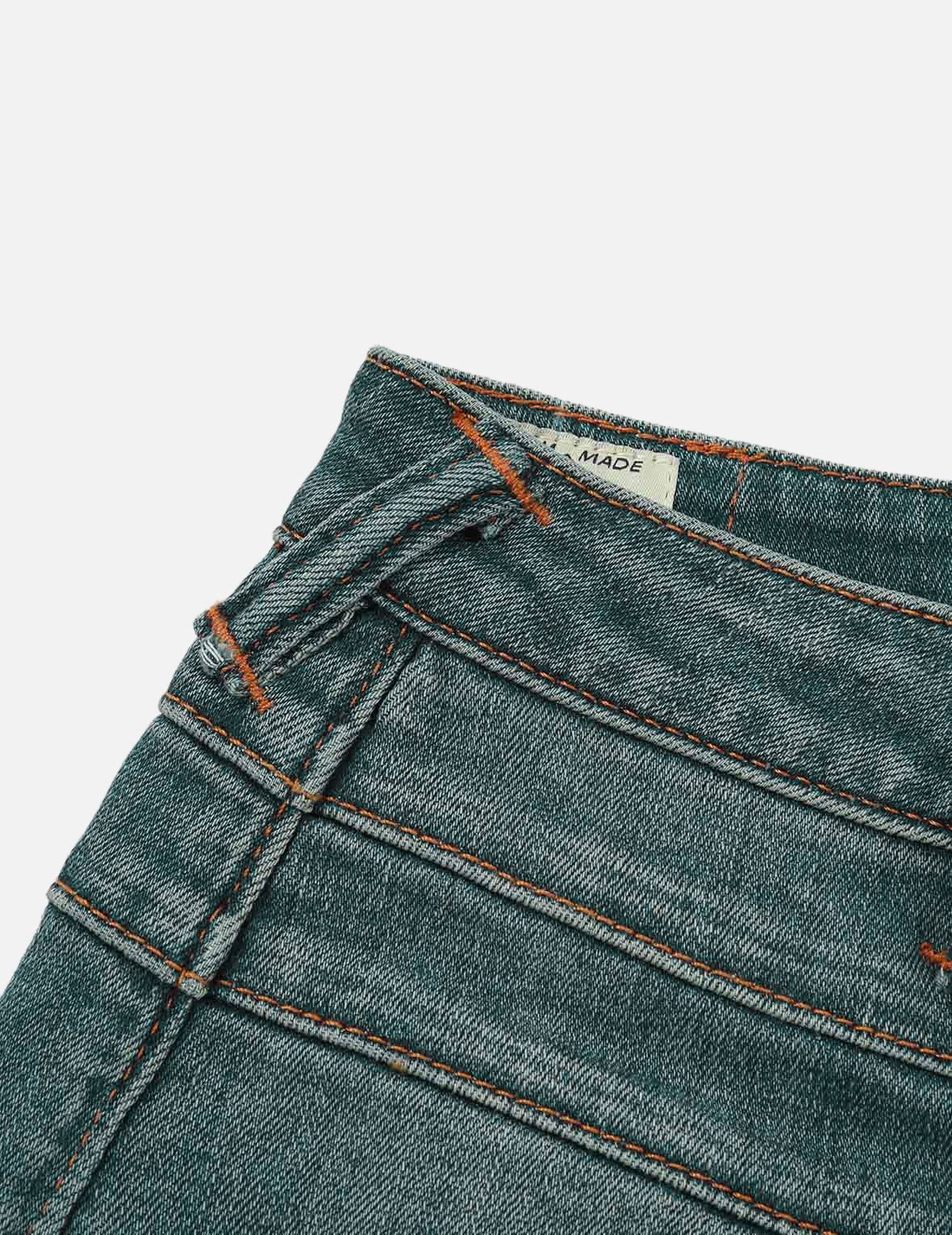 SEAGULL AND KAMON EMBOSSED SKINNY JEANS - 12