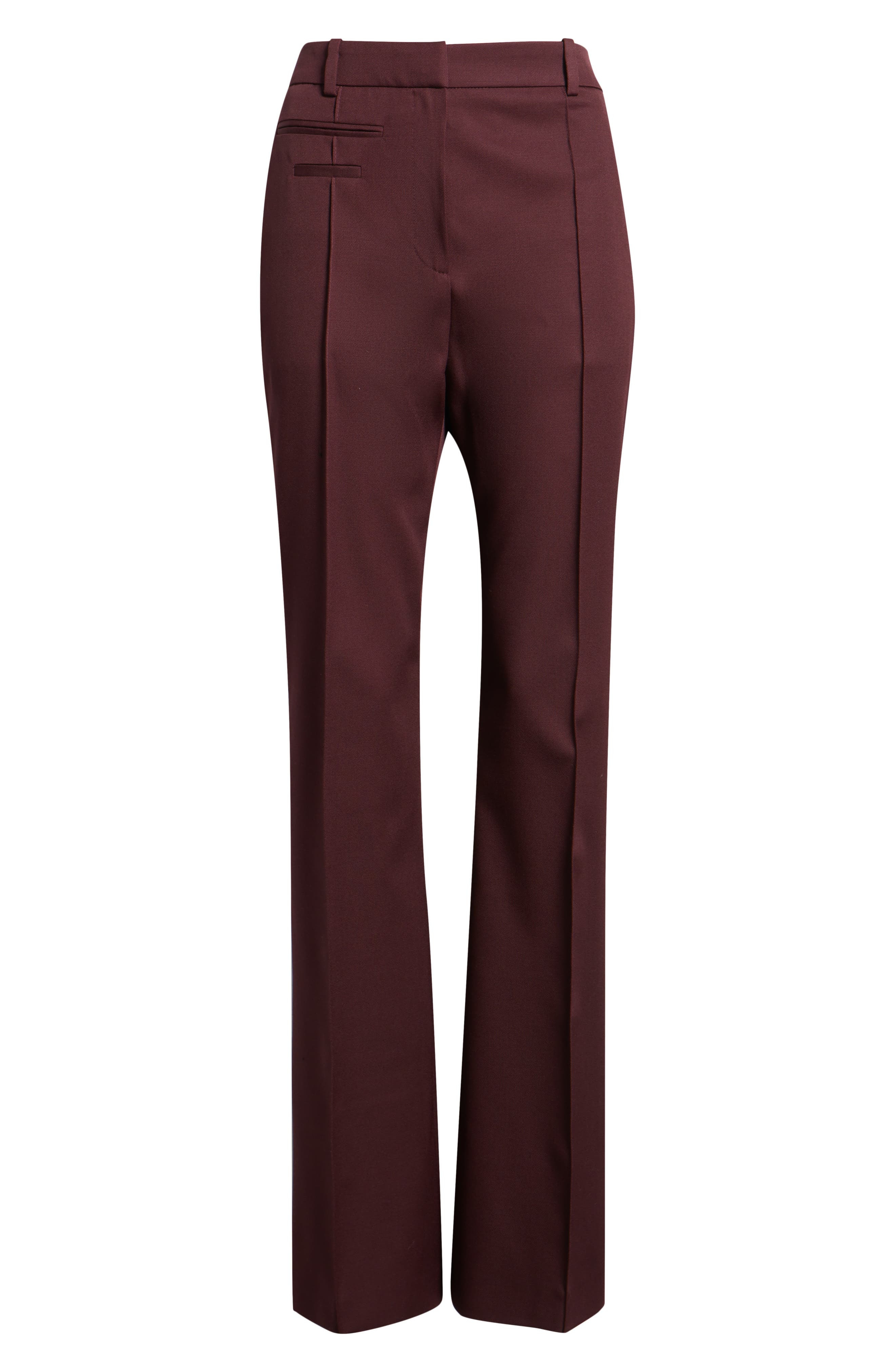 BOSS Talmia Virgin Wool Flare Pants in Soft Vermillion at Nordstrom - 5