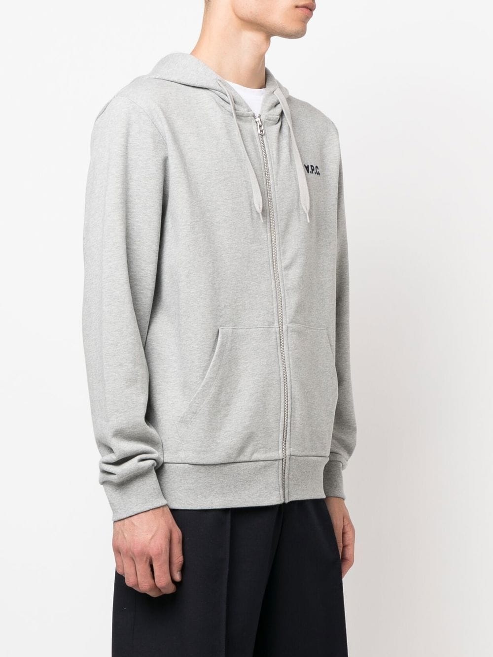 logo-print zip-fastening hoodie - 3