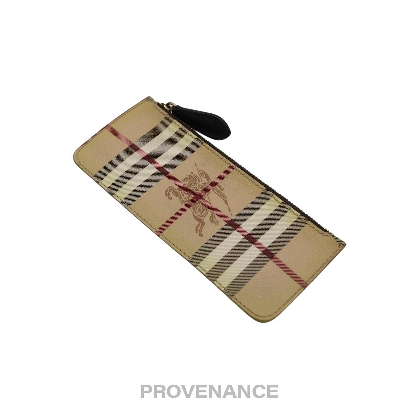Burberry Zip Pouch - Haymarket Check Chocolate Brown - 6