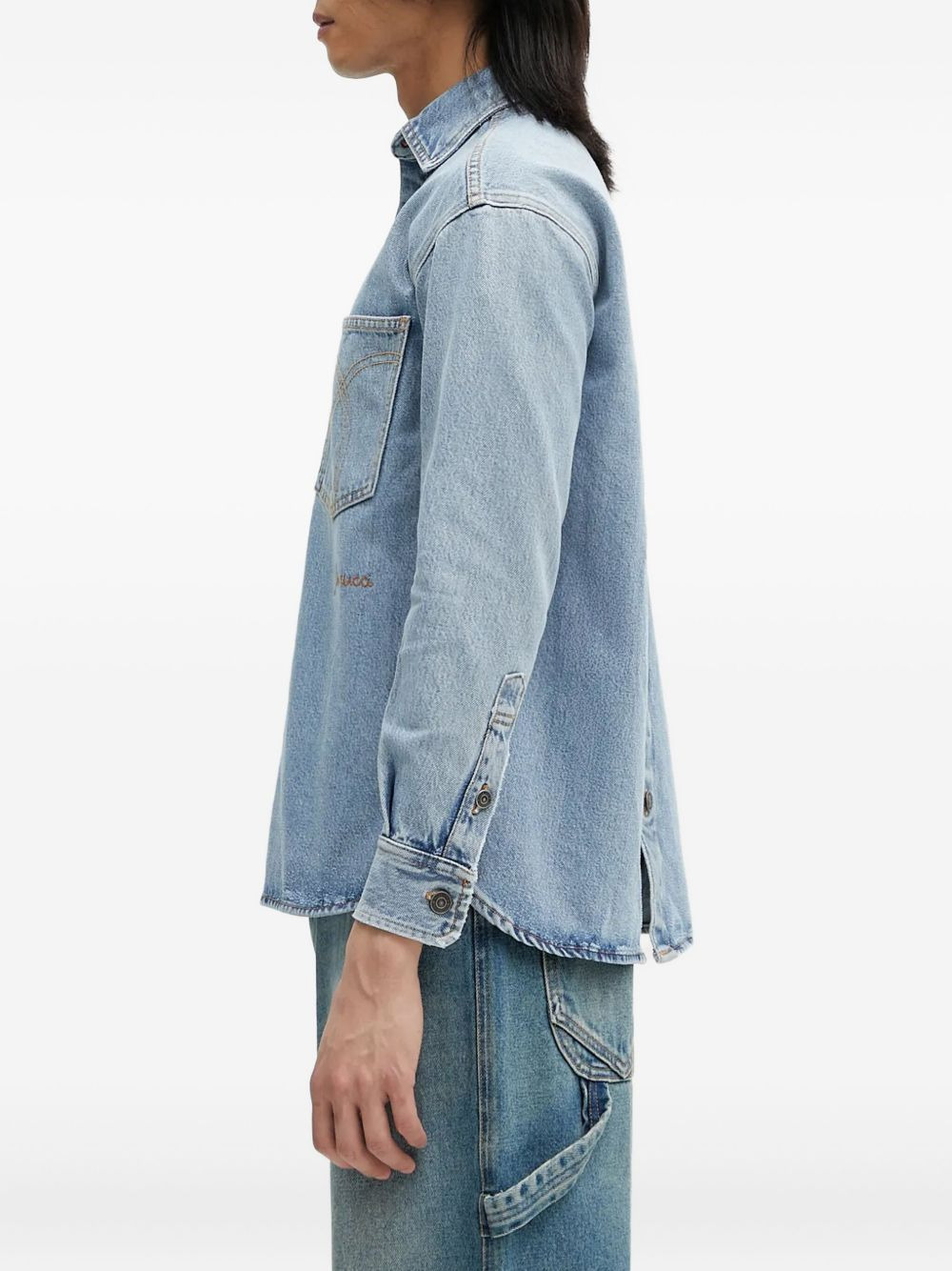 open-back denim shirt - 2