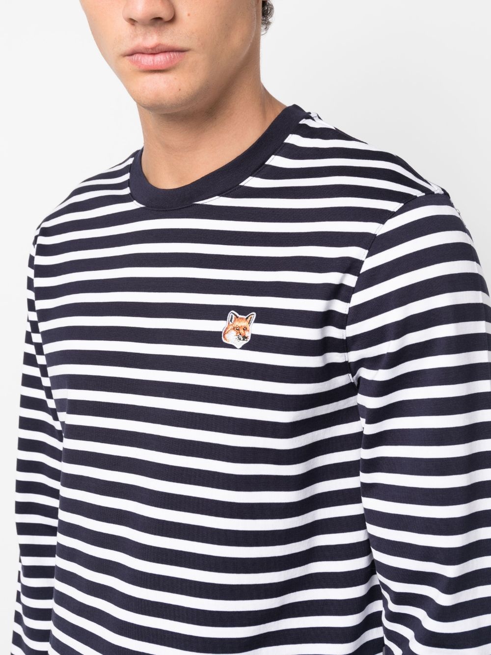 Fox-motif striped cotton T-shirt - 5
