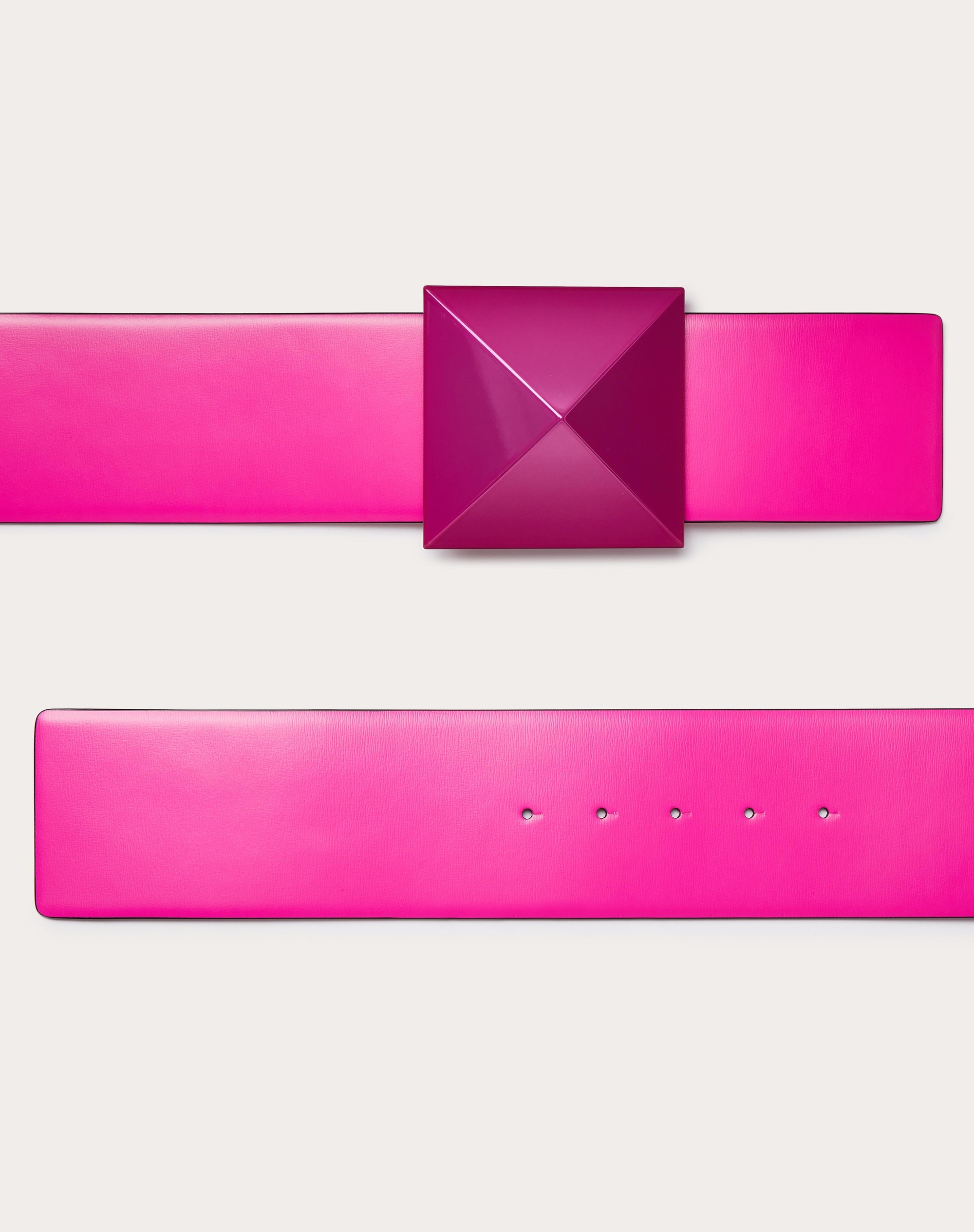 ONE STUD SHINY CALFSKIN BELT 70MM - 3