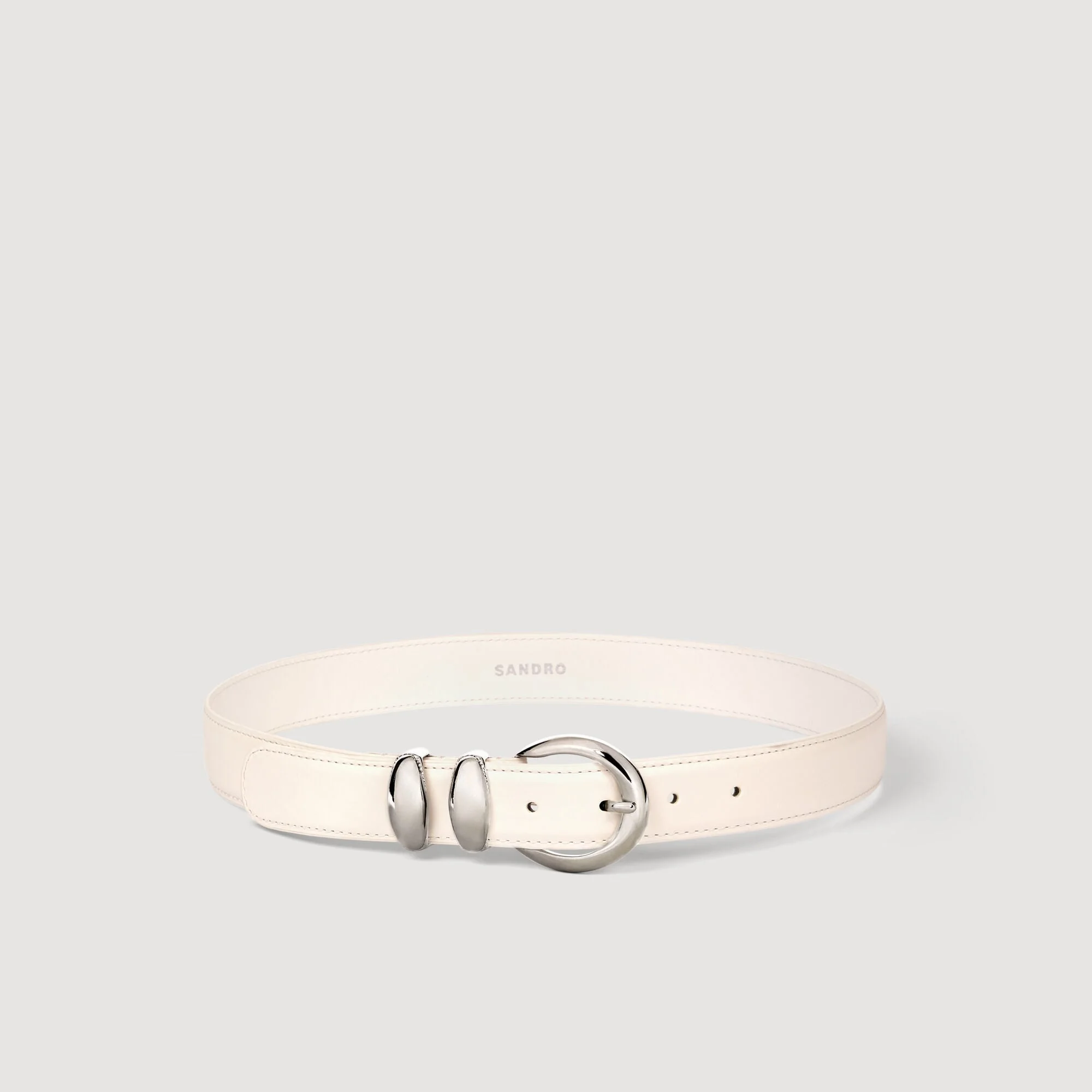 LEATHER BELT WITH METAL BUCKLE - 1