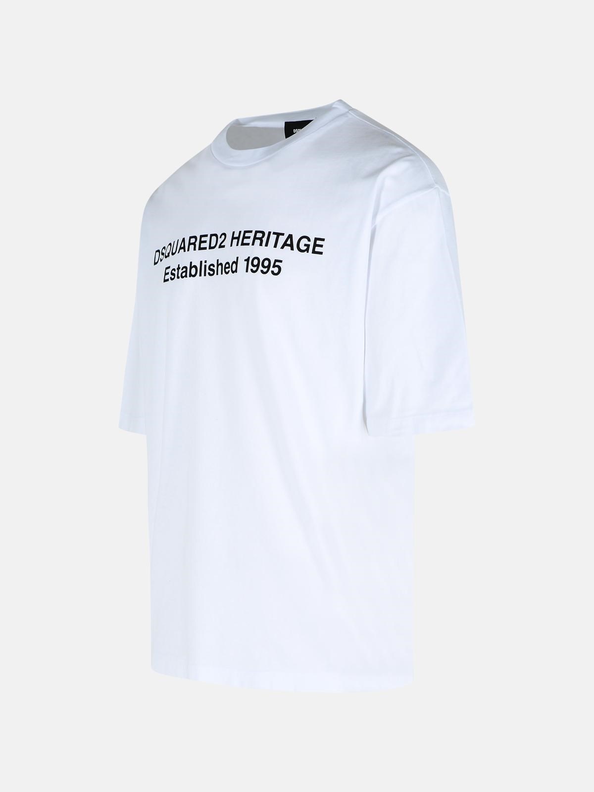 'HERITAGE' WHITE COTTON T-SHIRT - 2