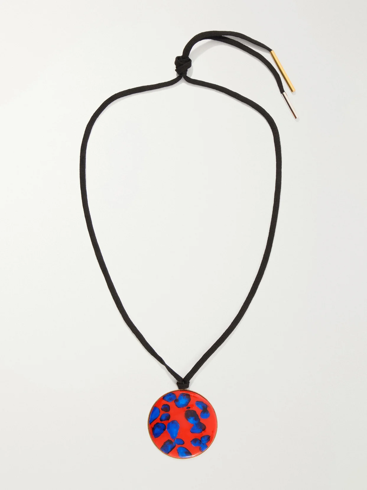 Gold-tone, Enamel And Cord Necklace - 1