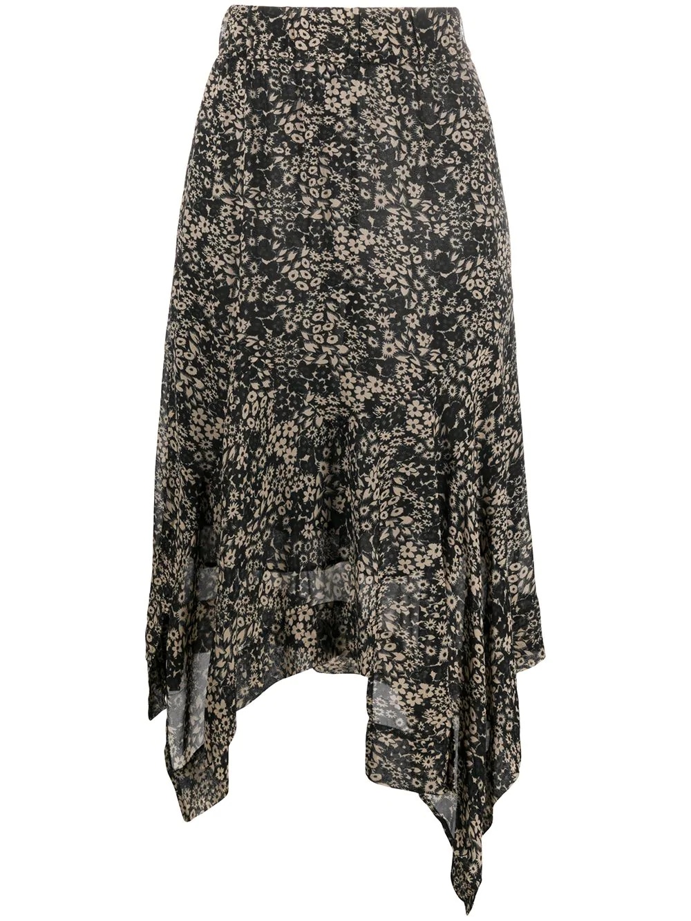 floral asymmetric skirt - 1