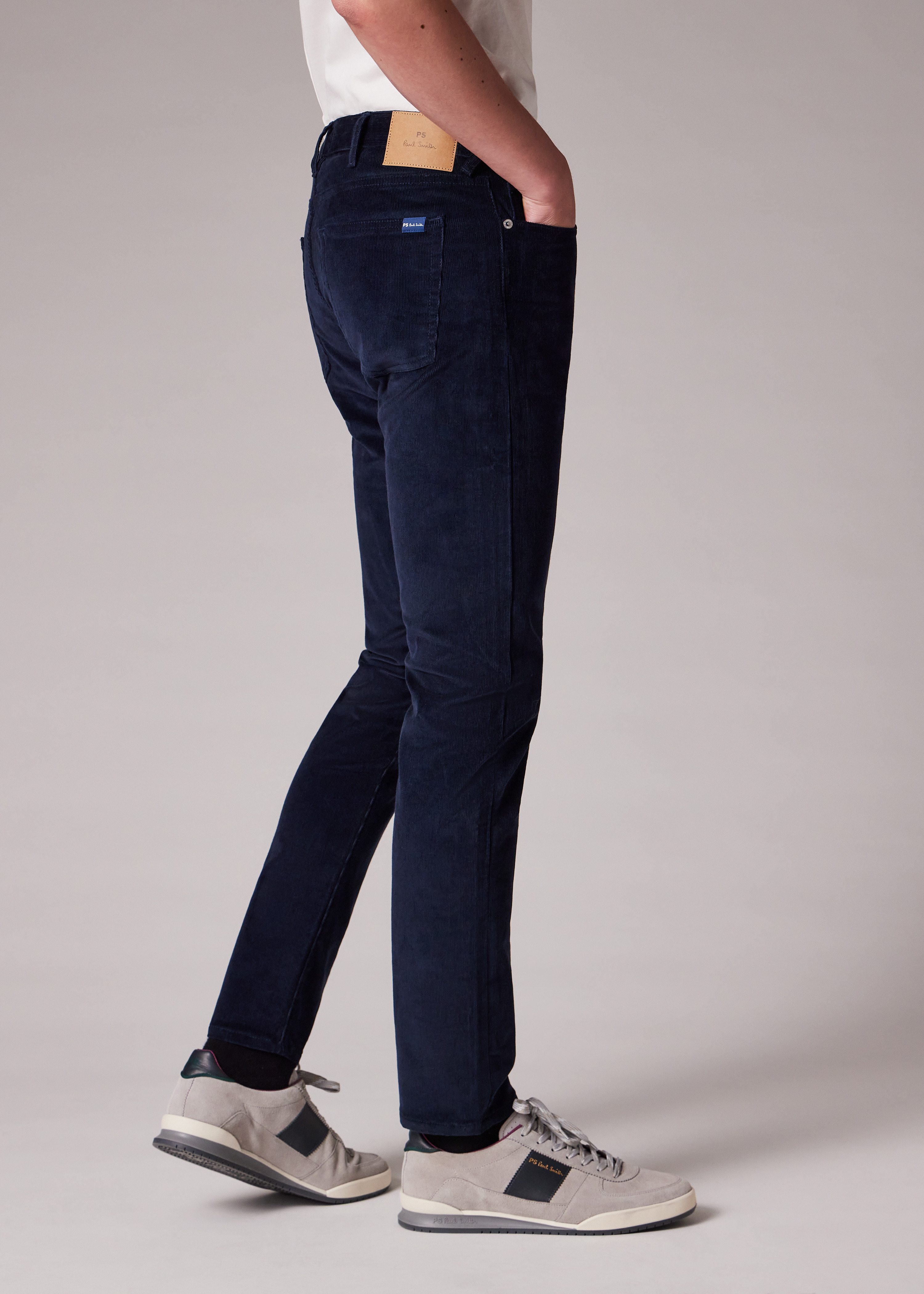 Tapered-Fit Dark Navy Corduroy Trousers - 4