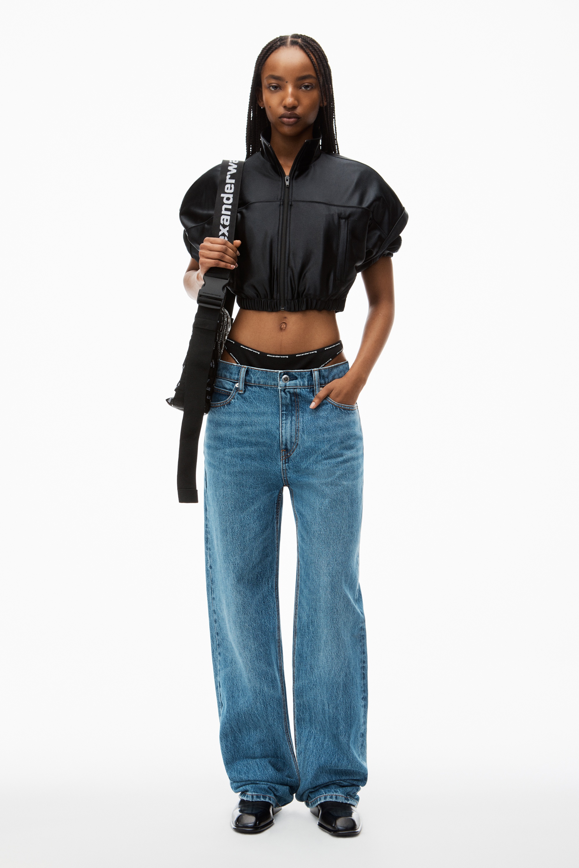 Mid-Rise Jeans with Pre-Styled Logo Brief - 2