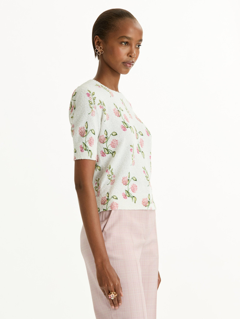 PORCELAIN FLOWER-PRINTED EMBROIDERED PULLOVER 6