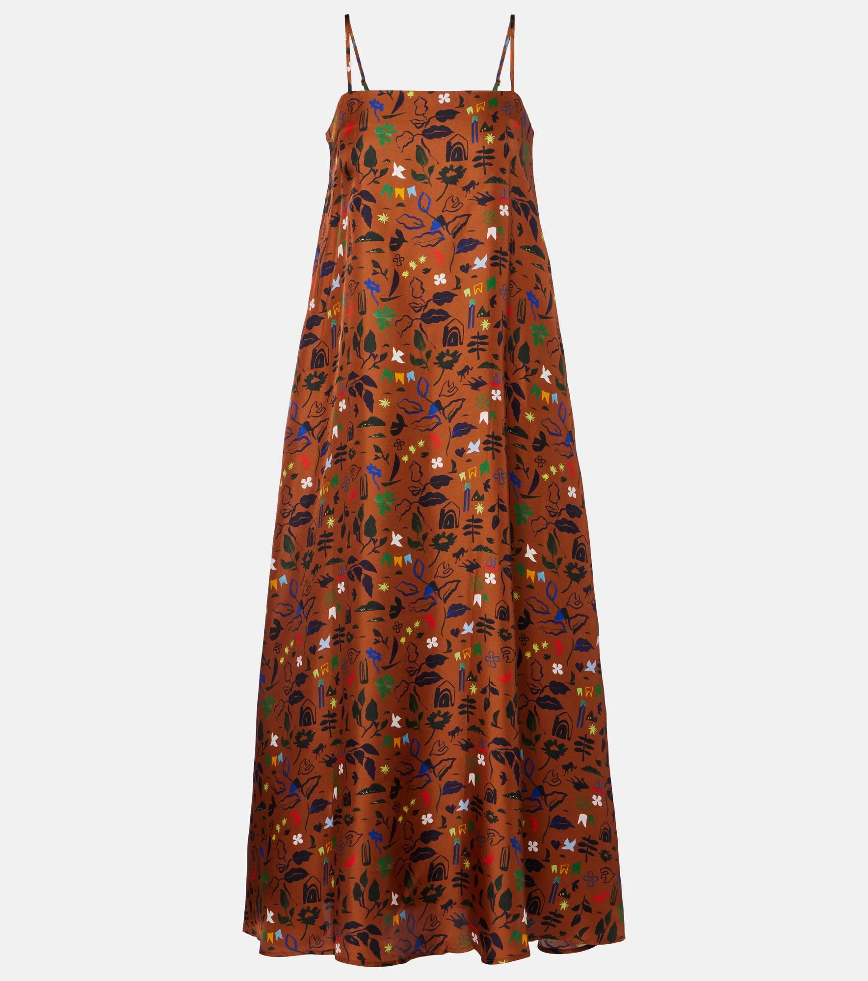 Melfi printed silk twill midi dress - 1