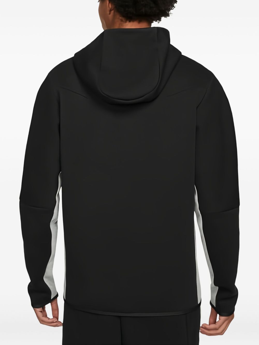 chevron-panel tech fleece hoodie - 3