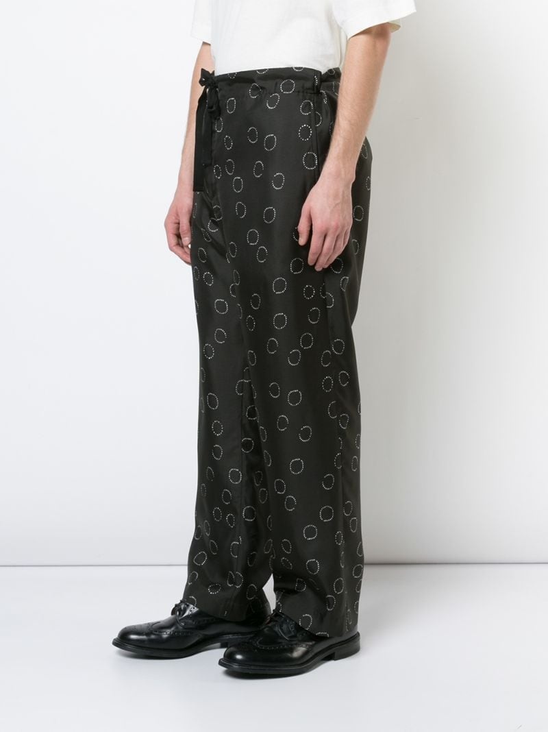 printed wide leg trousers - 3