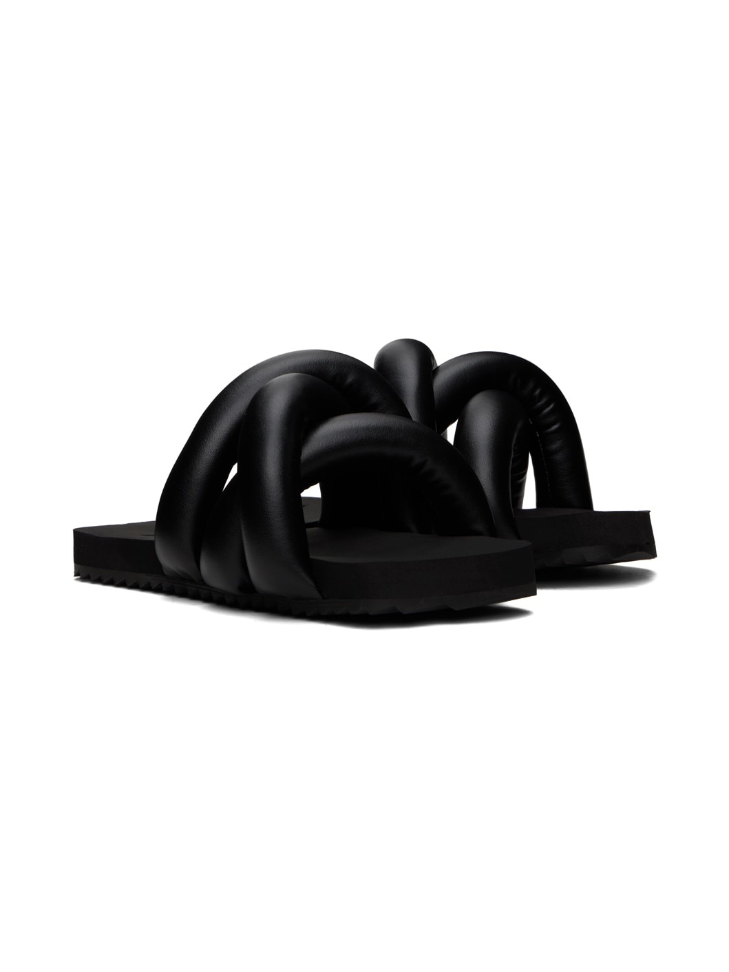 Black Tyre Slide Sandals - 4