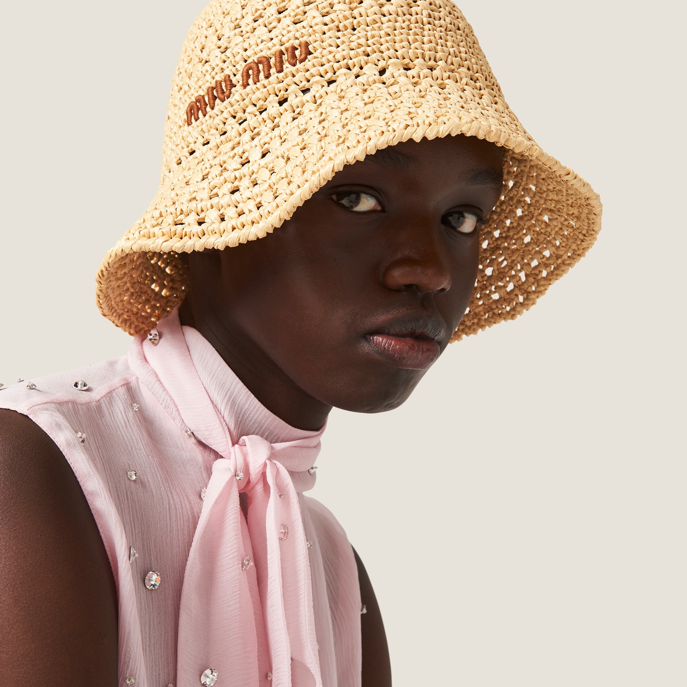 Miu Miu Woven fabric hat | REVERSIBLE