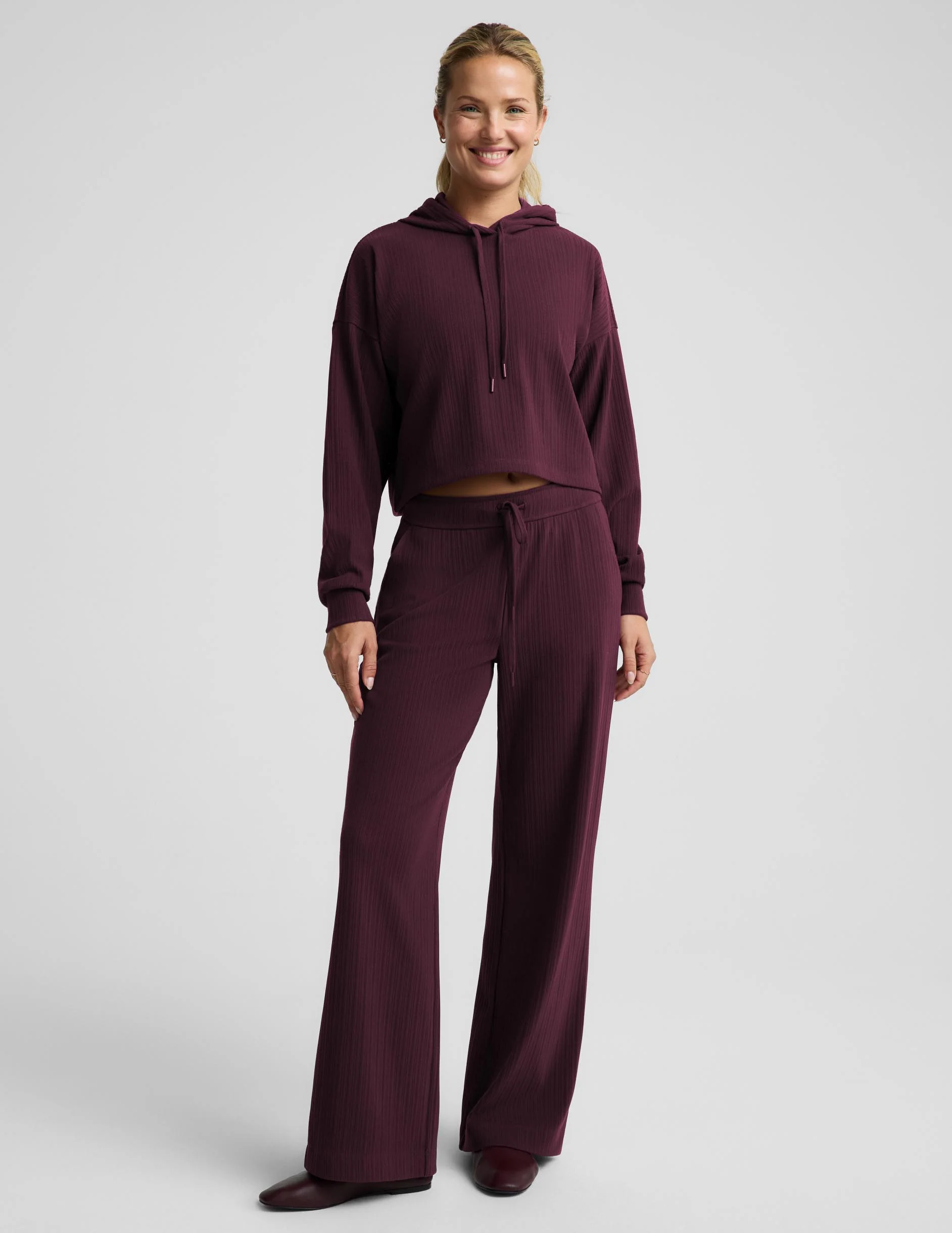 Breathe Easy Ribbed Wide Leg Pant - 1