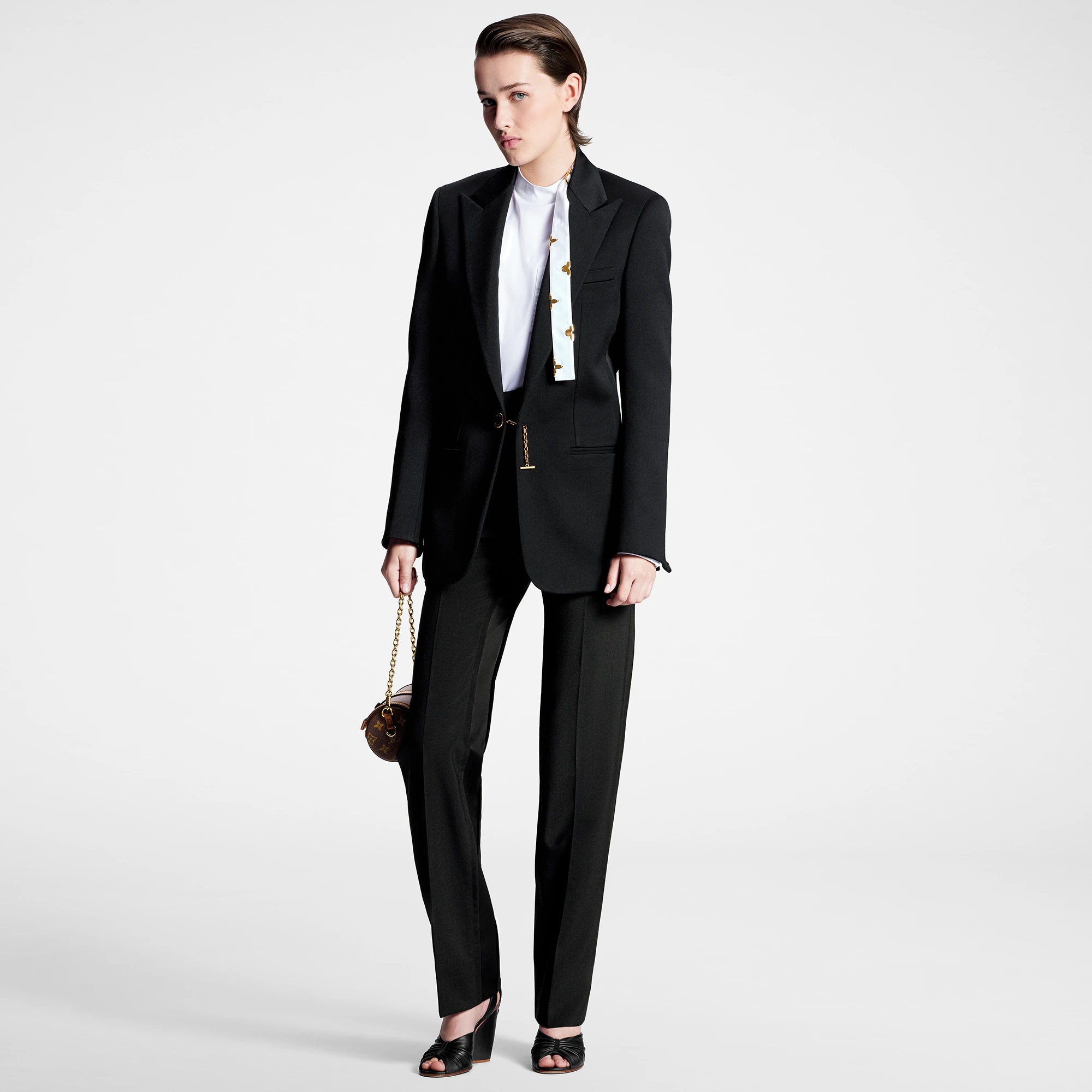 Jewel Button Tuxedo Jacket - 4