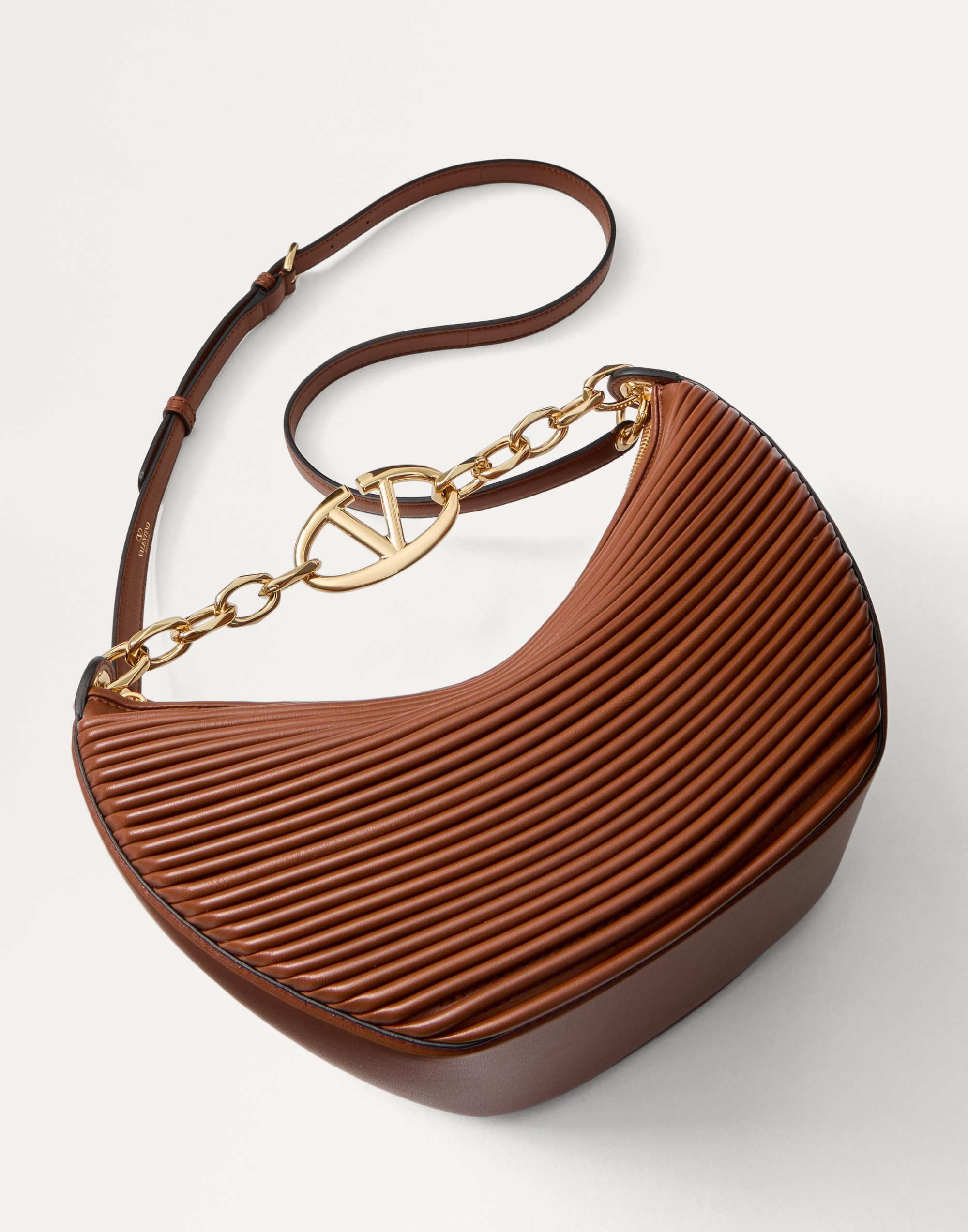 SMALL VLOGO MOON HOBO BAG IN NAPPA LEATHER WITH CHAIN - 5