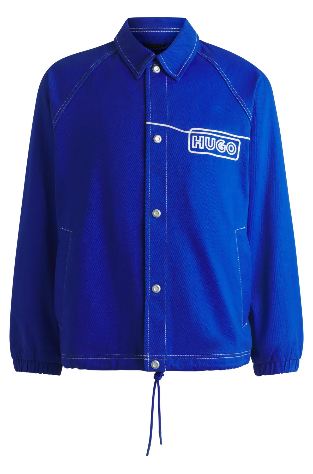 COTTON-TWILL JACKET WITH CHAIN-STITCH LOGO - 1
