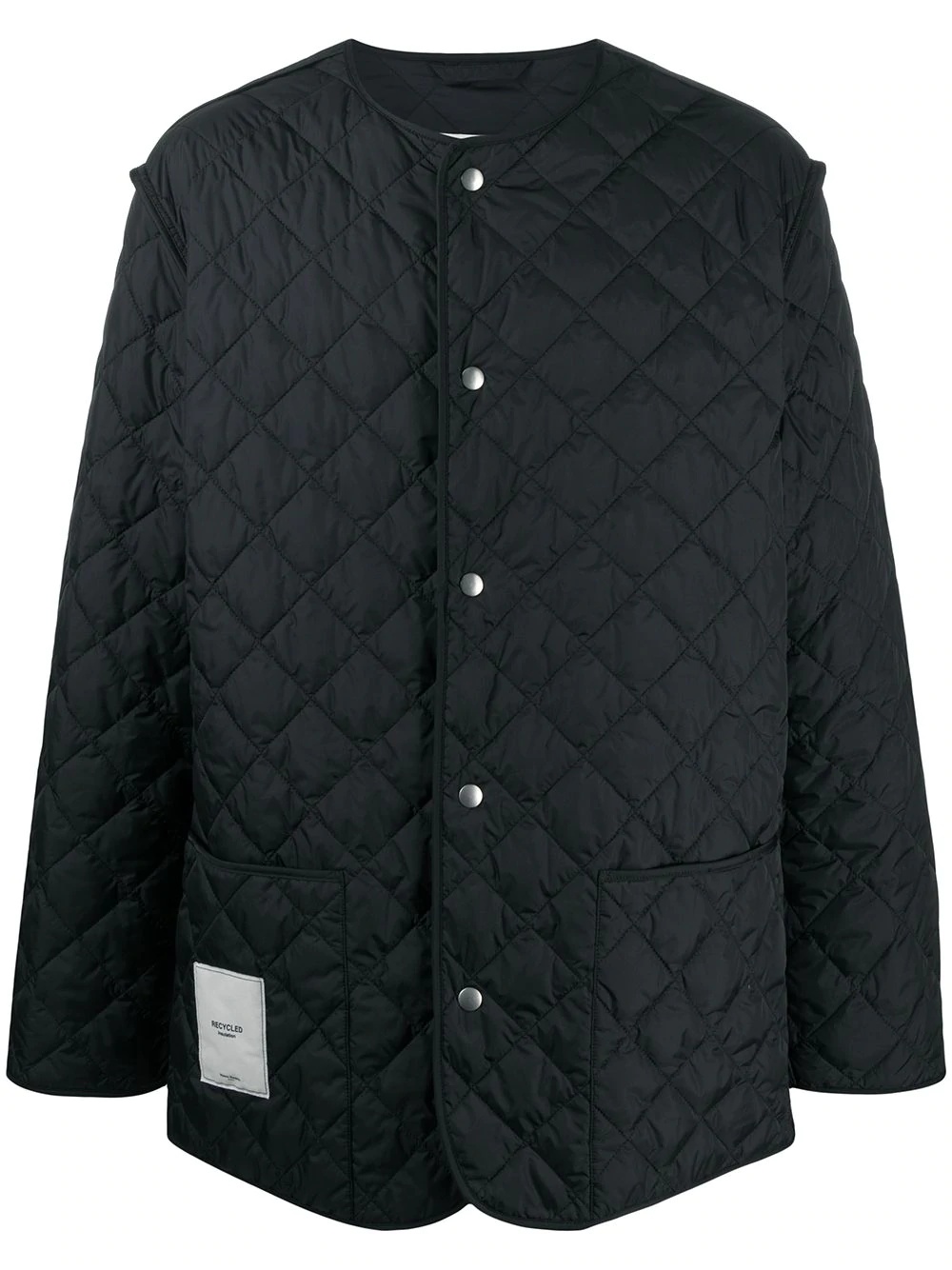 diamond quilt buttoned jacket - 1